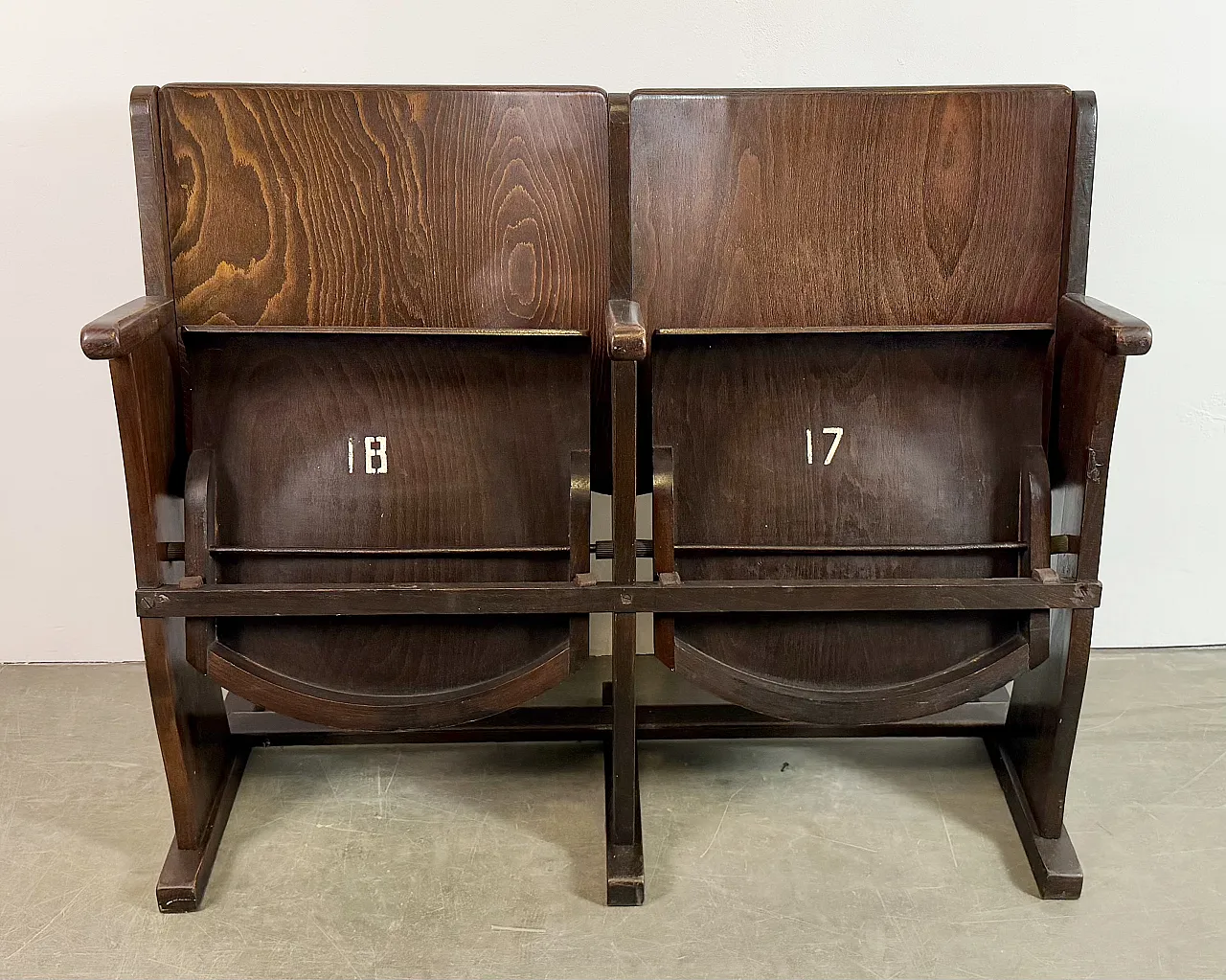 Vintage Two-Seat Cinema Bench from TON, 1960s 3