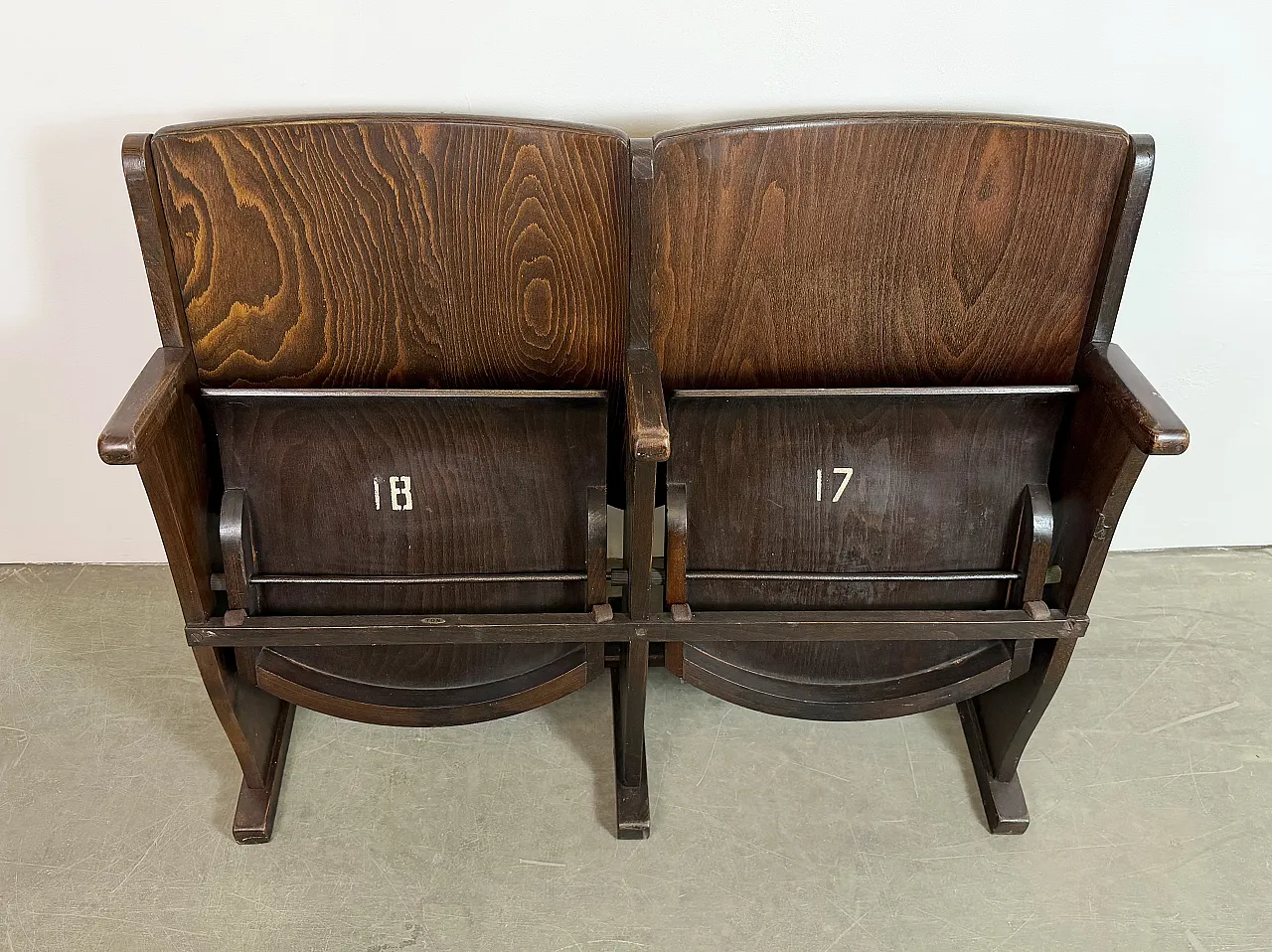 Vintage Two-Seat Cinema Bench from TON, 1960s 4