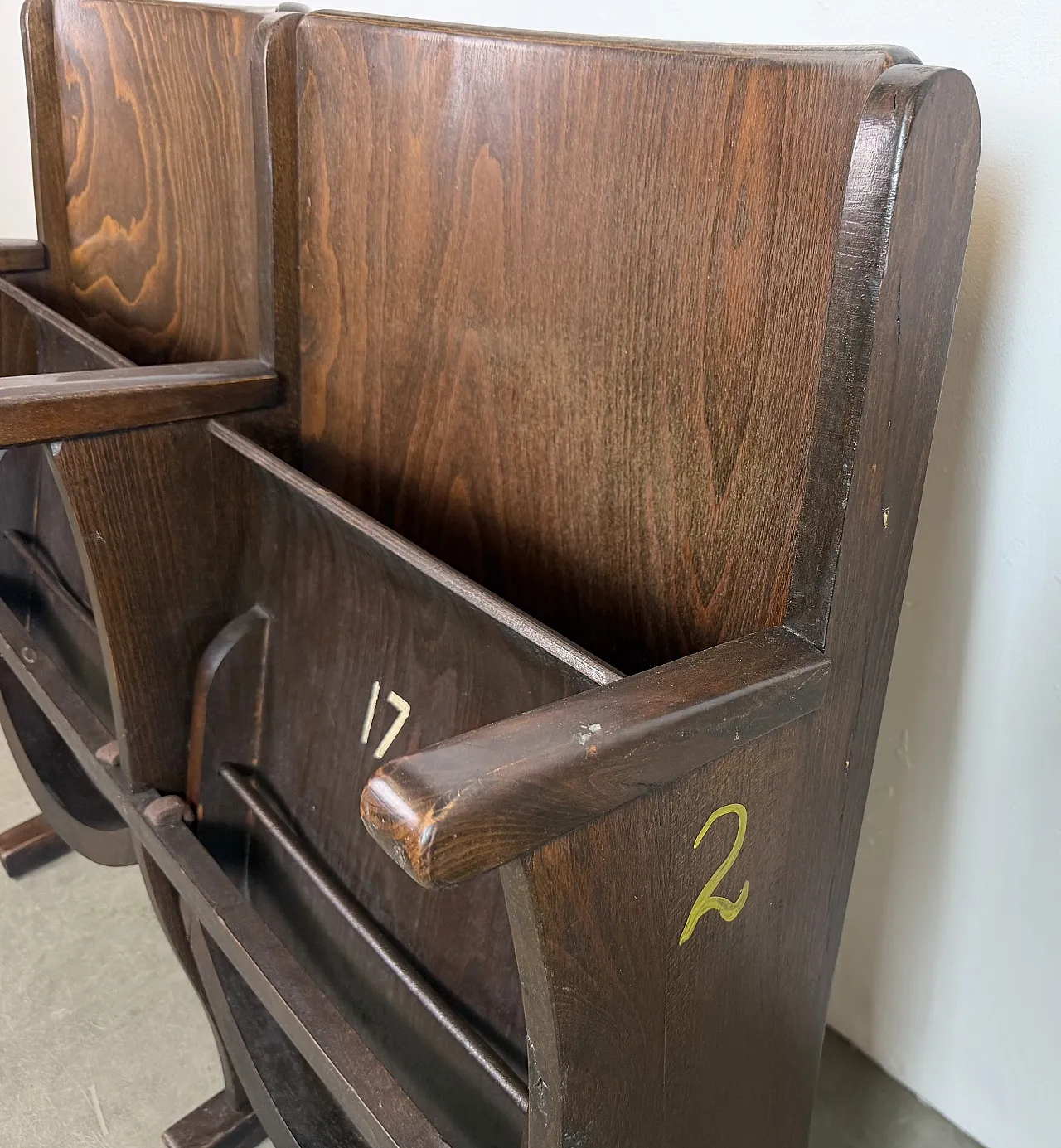 Vintage Two-Seat Cinema Bench from TON, 1960s 6