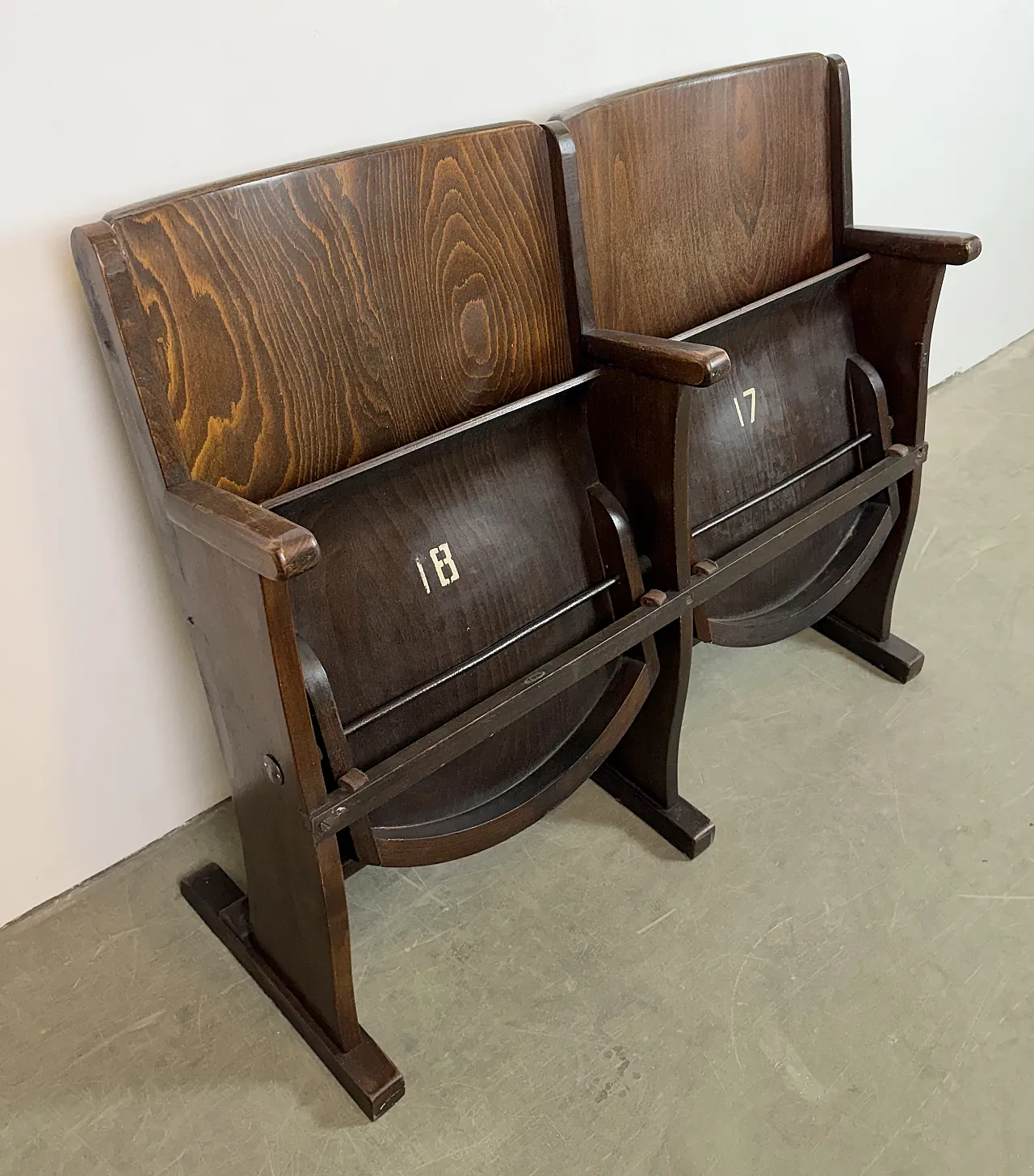Vintage Two-Seat Cinema Bench from TON, 1960s 8