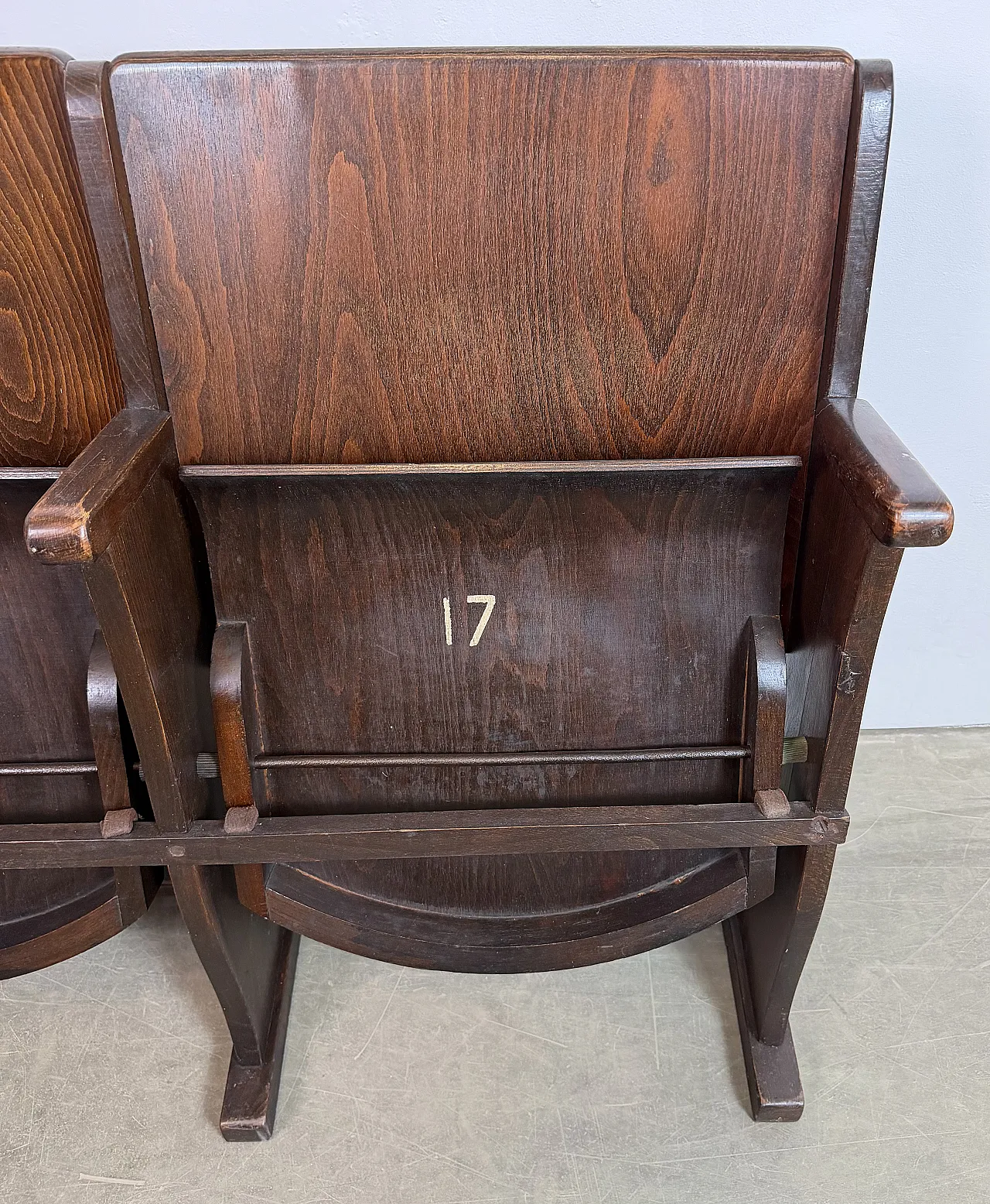 Vintage Two-Seat Cinema Bench from TON, 1960s 11