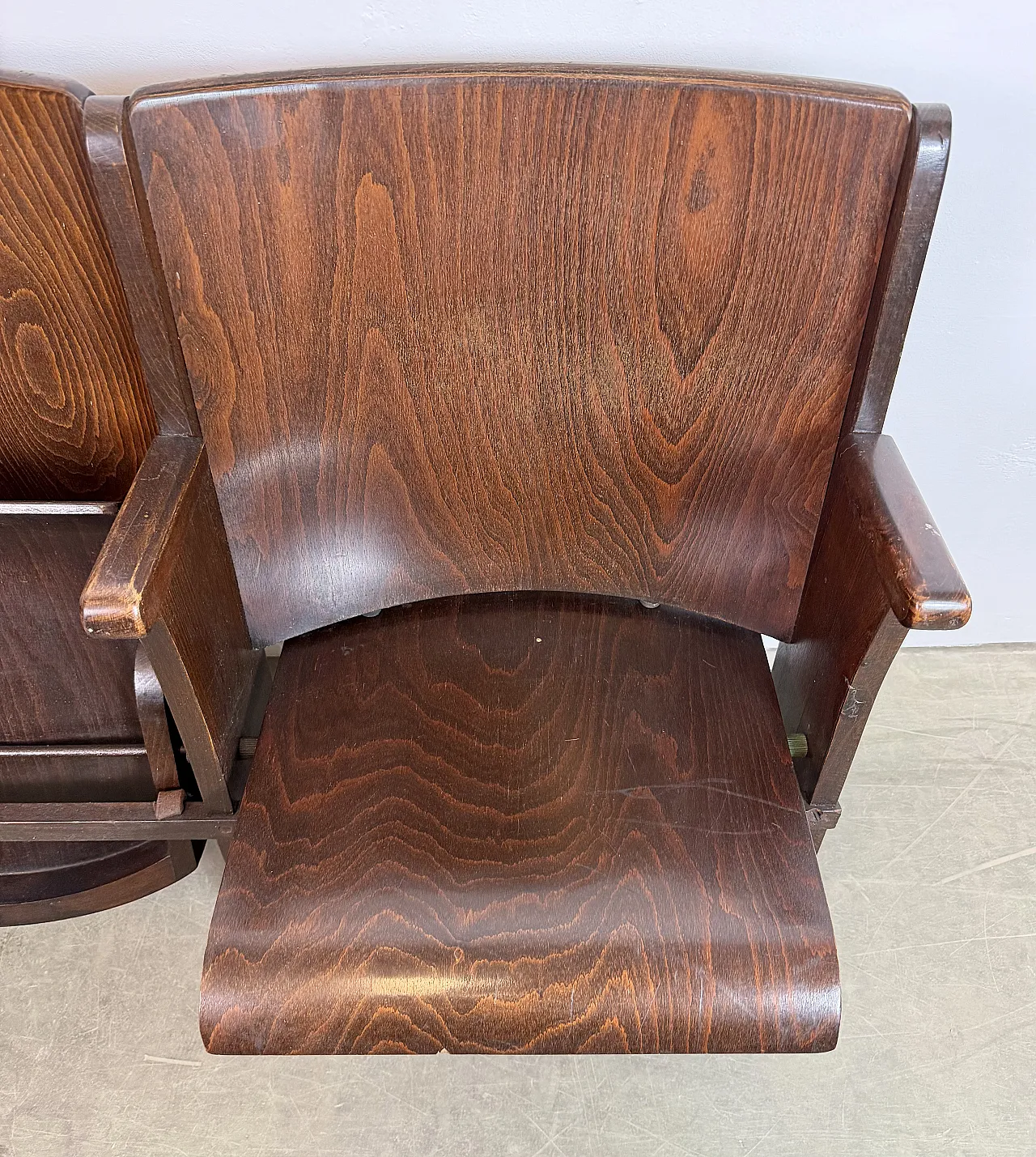 Vintage Two-Seat Cinema Bench from TON, 1960s 14