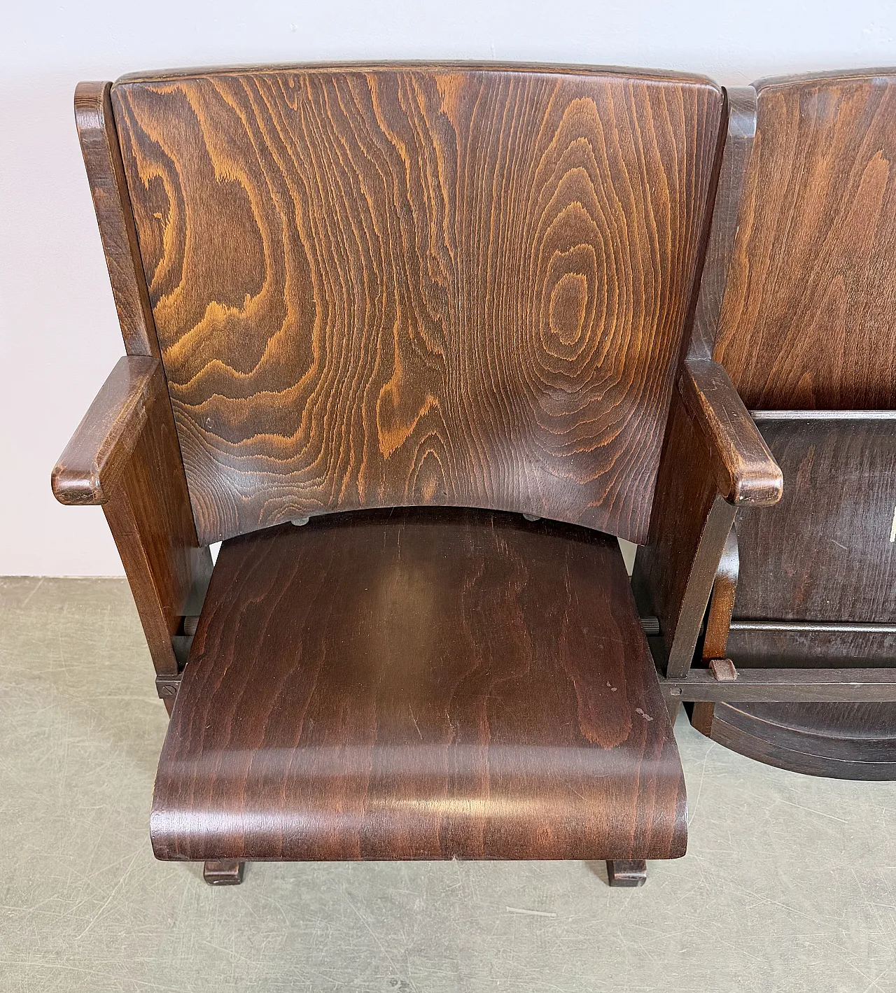 Vintage Two-Seat Cinema Bench from TON, 1960s 16