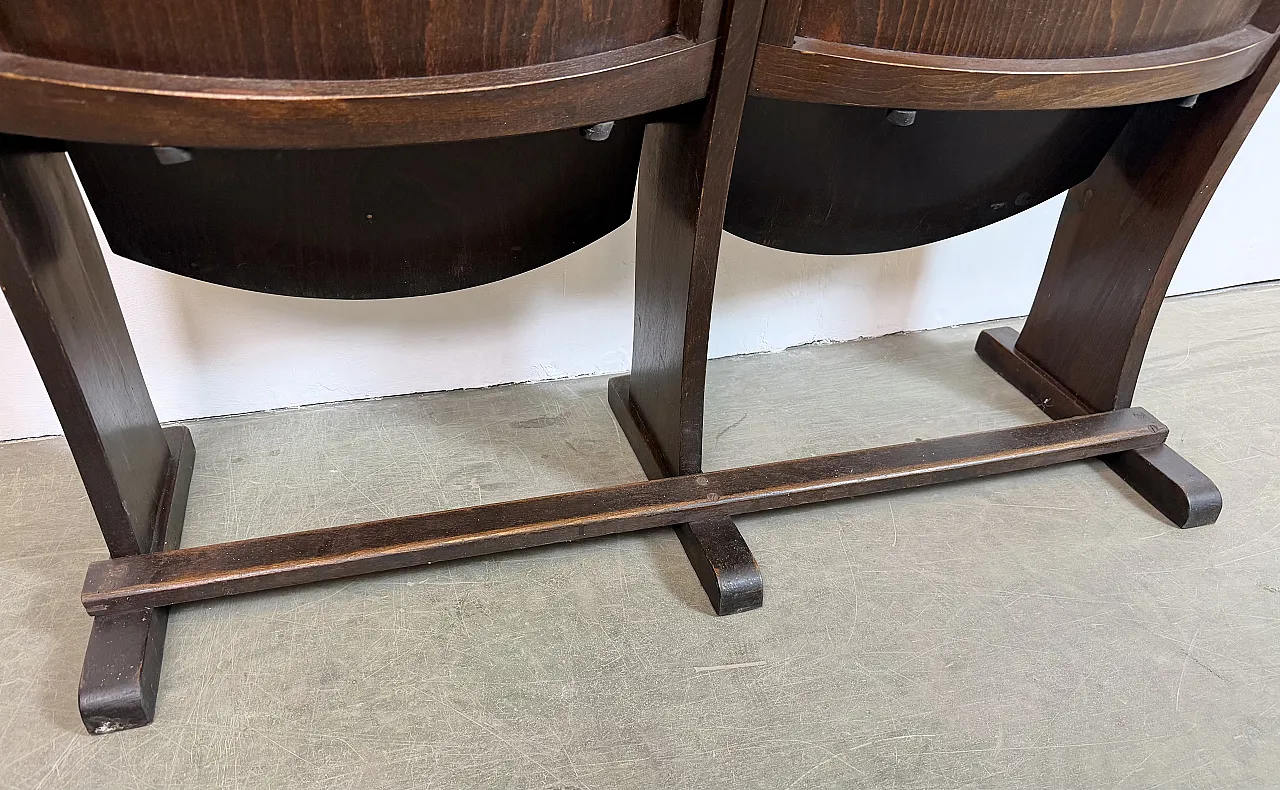 Vintage Two-Seat Cinema Bench from TON, 1960s 20