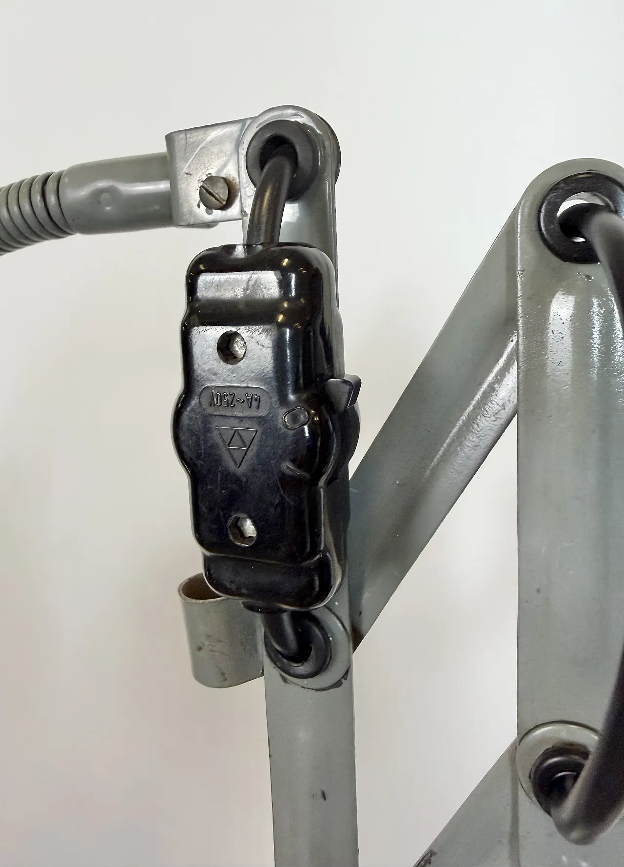 Grey Industrial Gooseneck Scissor Wall Lamp from Elektroinstala, 1960s 7
