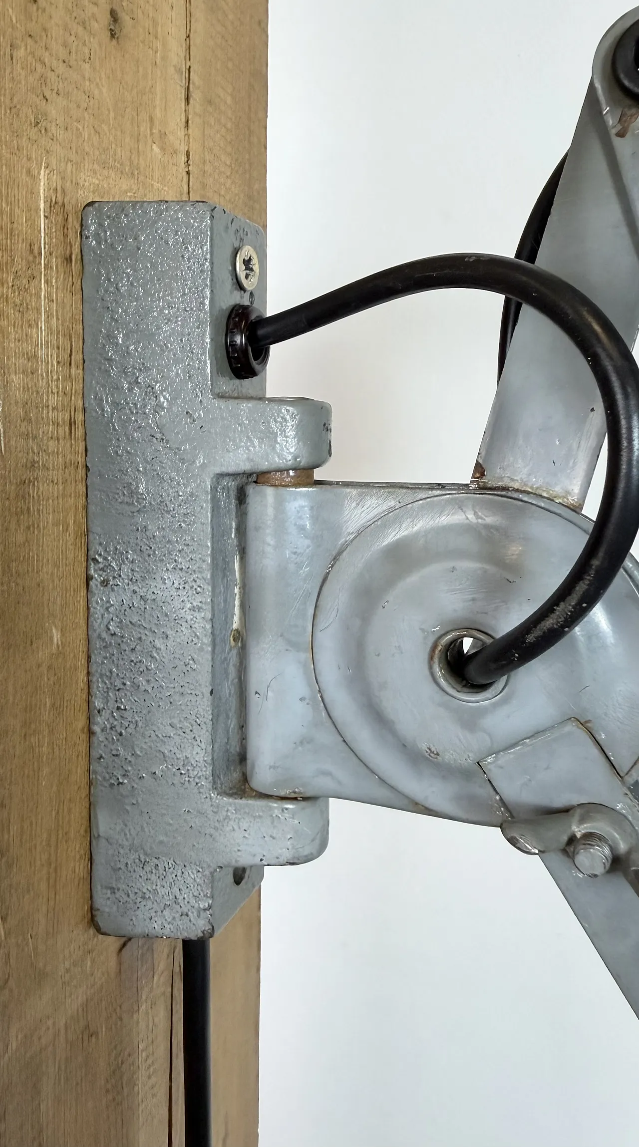 Grey Industrial Gooseneck Scissor Wall Lamp from Elektroinstala, 1960s 13