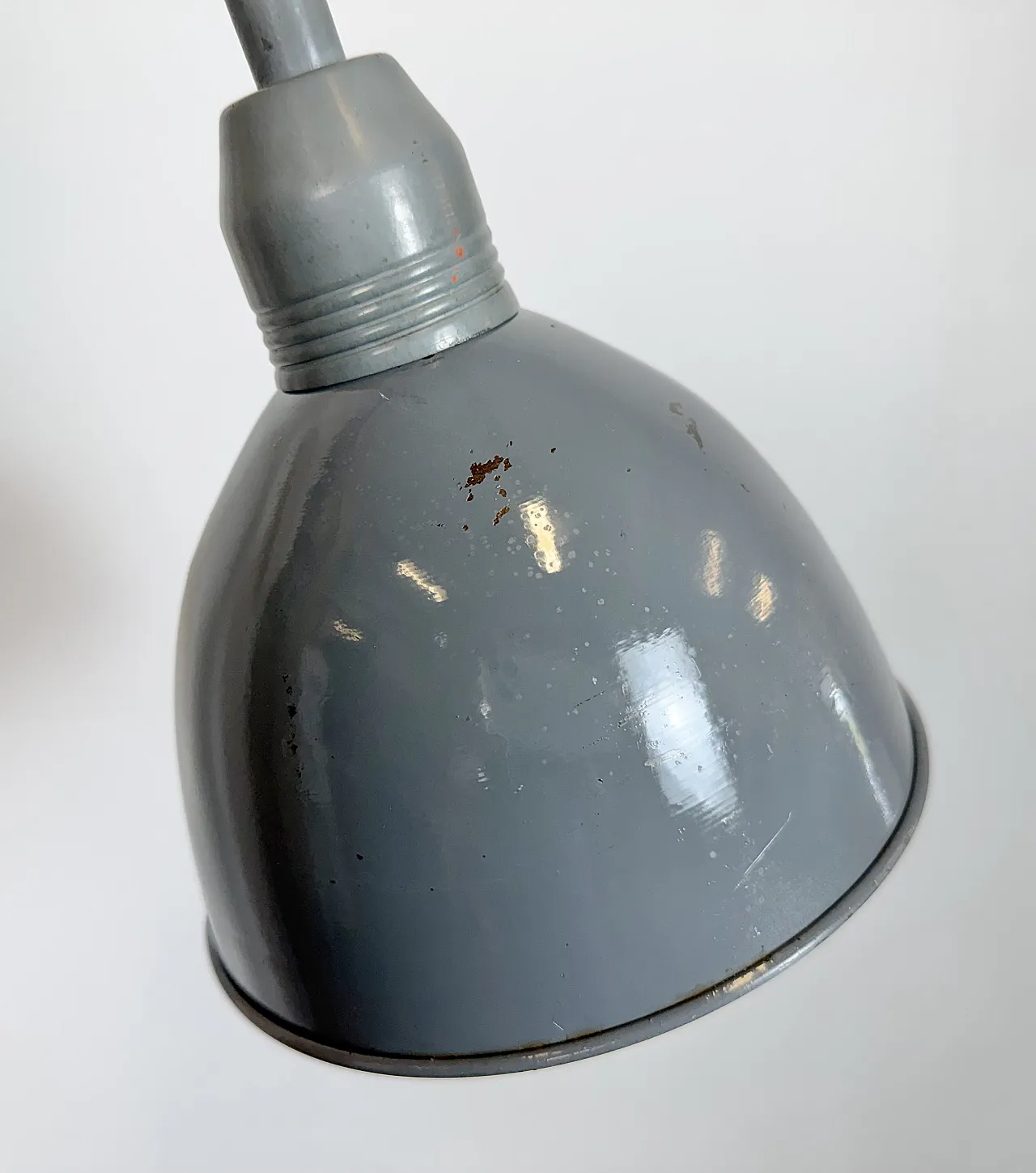 Grey Industrial Gooseneck Scissor Wall Lamp from Elektroinstala, 1960s 15
