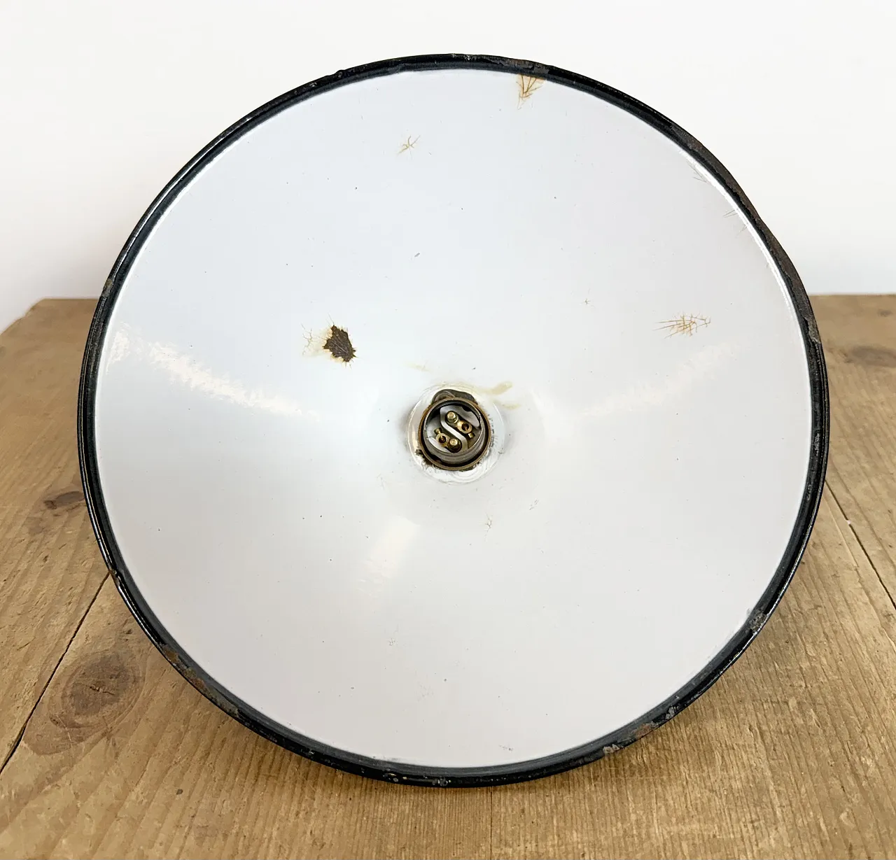 Industrial Cobalt Blue Enamel Factory Pendant Lamp, 1950s 15