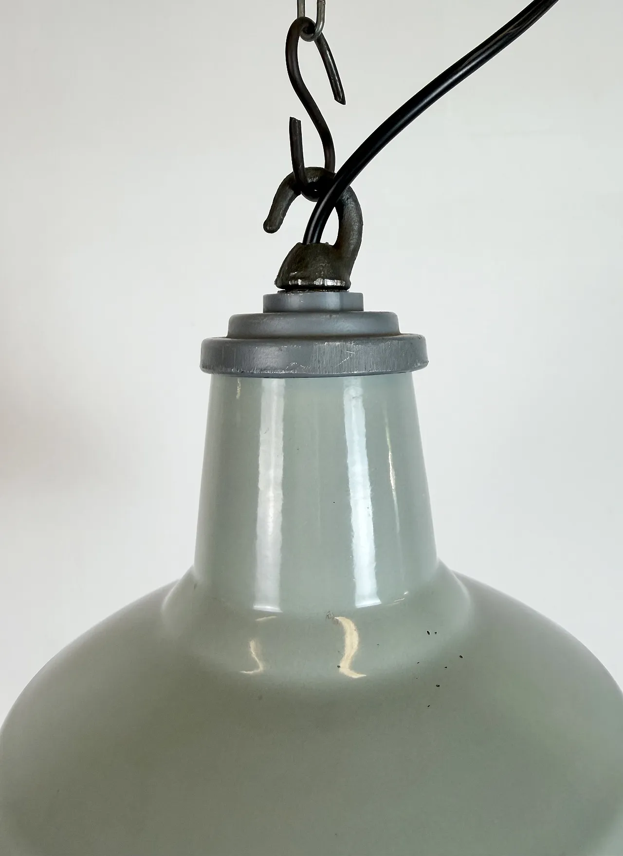 Industrial Grey Enamel Factory Pendant Lamp from Thorlux, 1960s 4