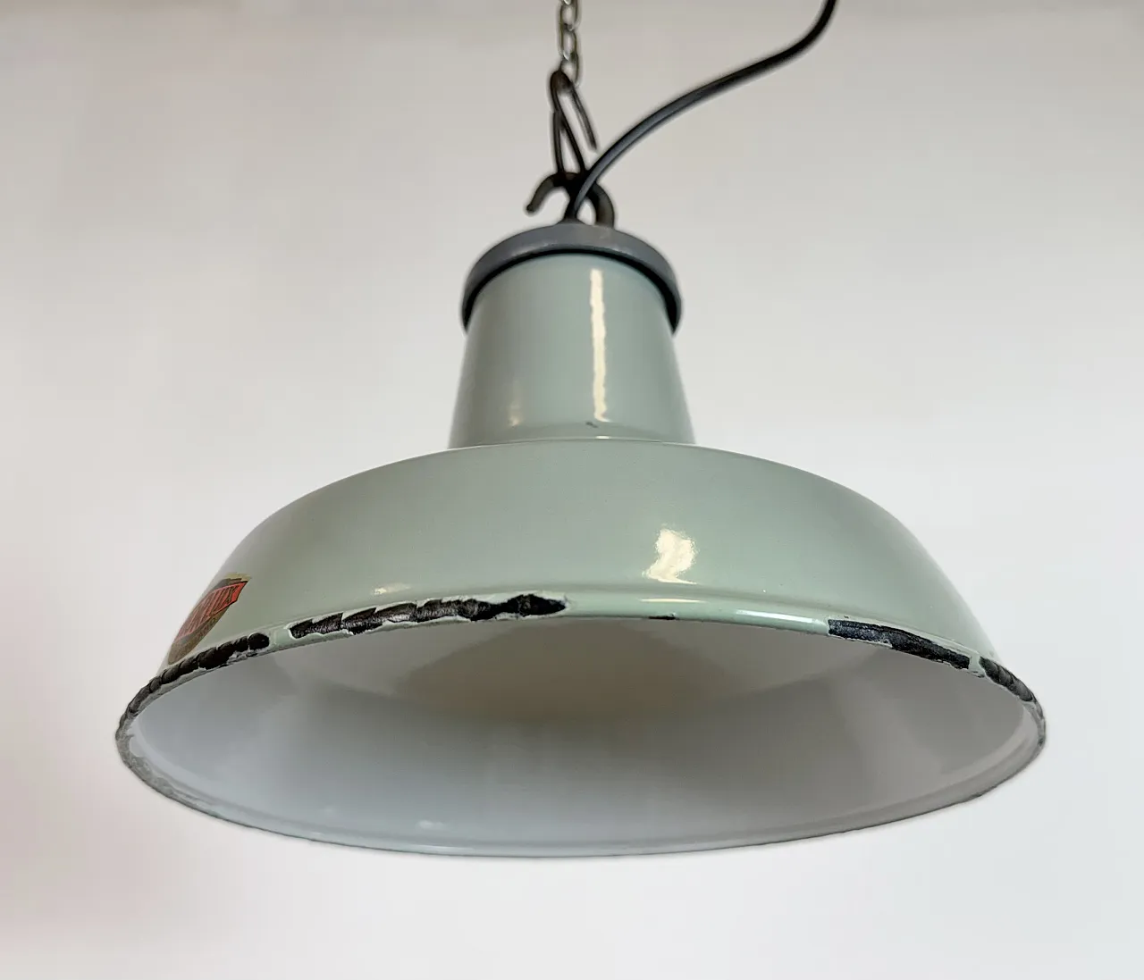 Industrial Grey Enamel Factory Pendant Lamp from Thorlux, 1960s 5