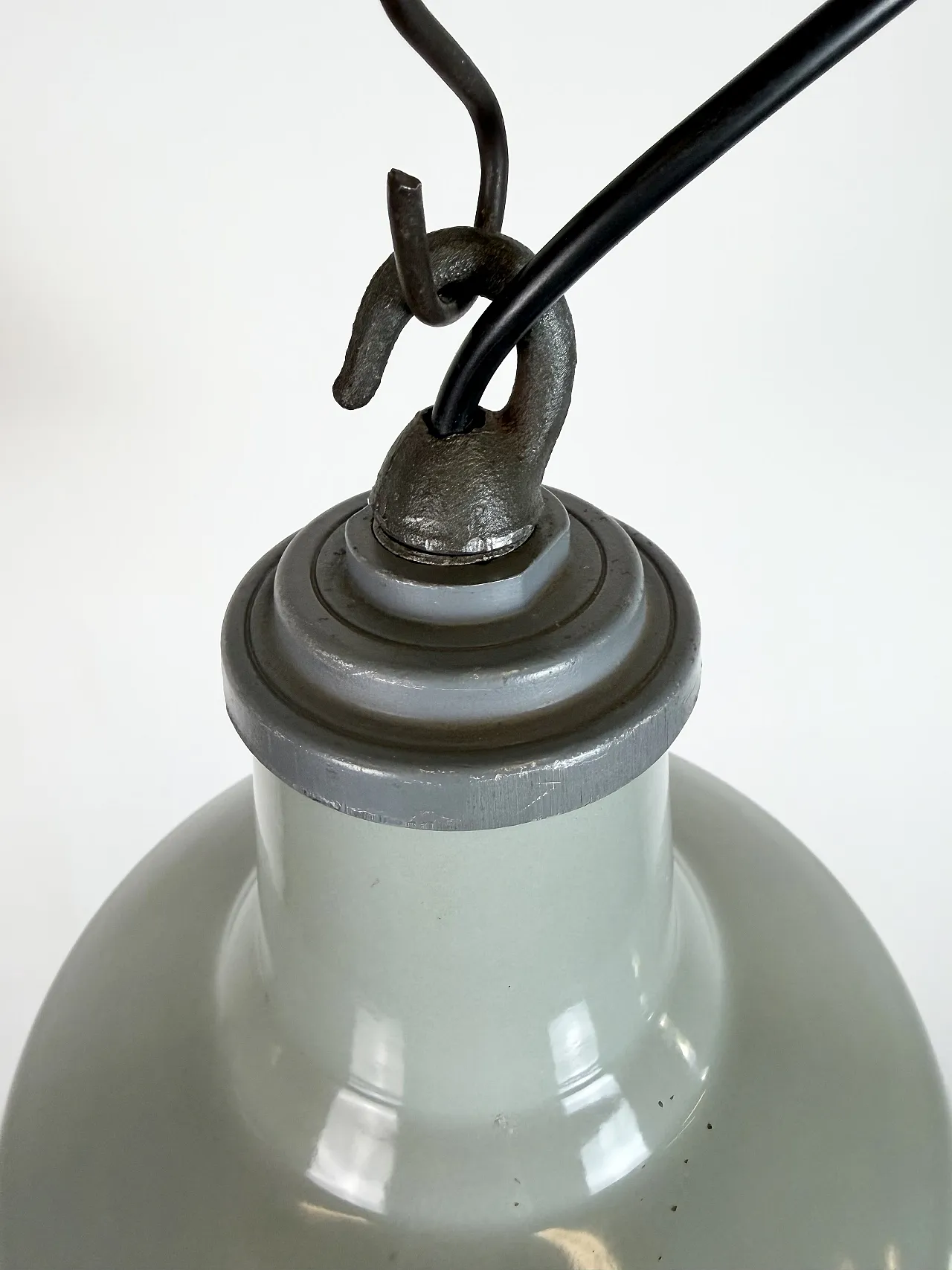 Industrial Grey Enamel Factory Pendant Lamp from Thorlux, 1960s 6
