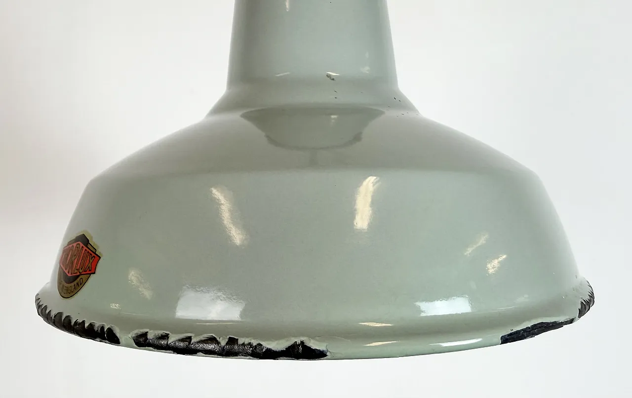 Industrial Grey Enamel Factory Pendant Lamp from Thorlux, 1960s 9