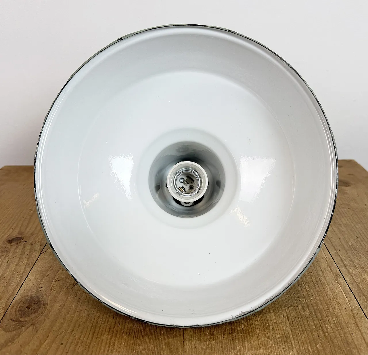 Industrial Grey Enamel Factory Pendant Lamp from Thorlux, 1960s 17