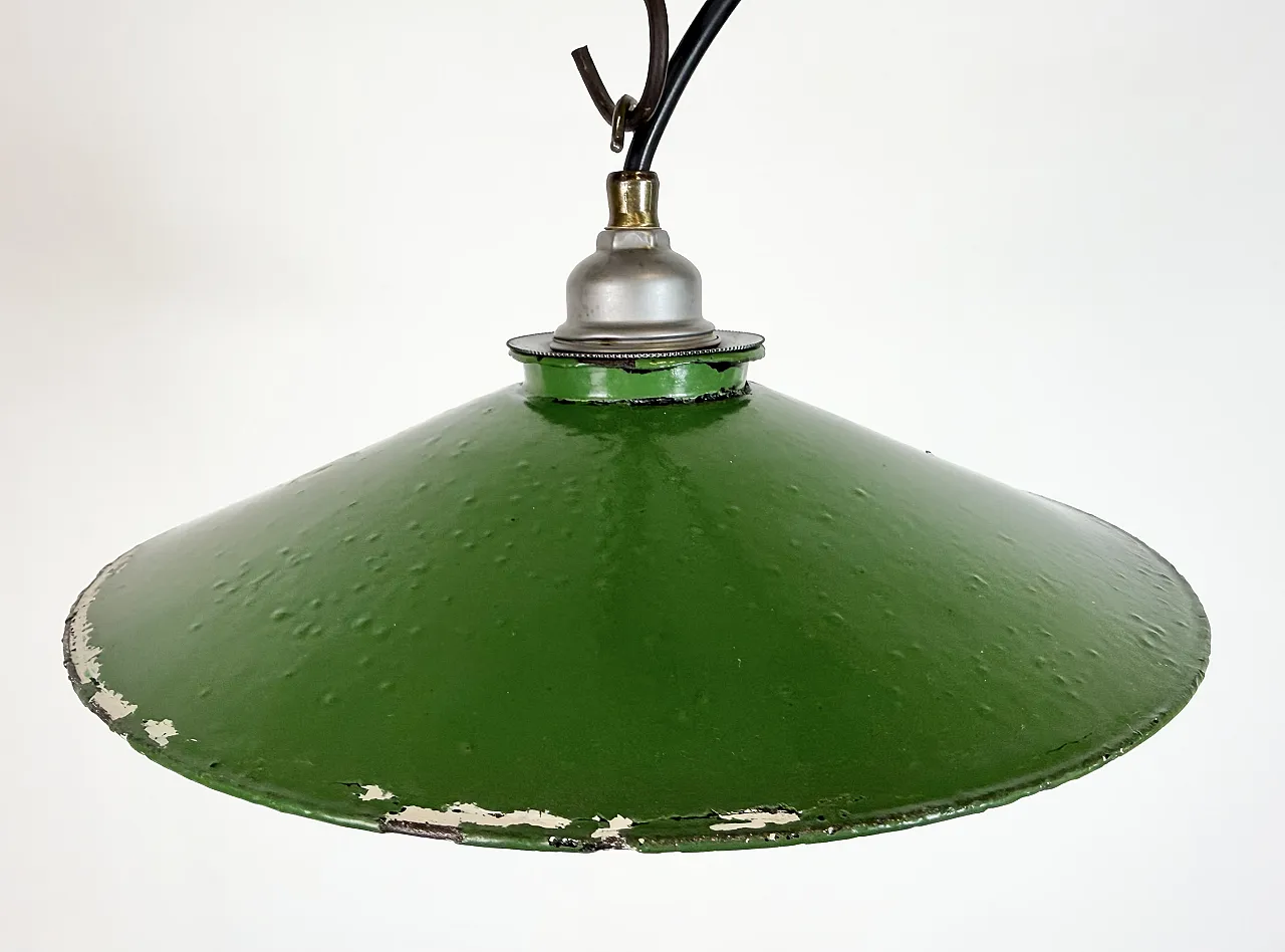 Industrial Green Enamel Light, 1950s 5