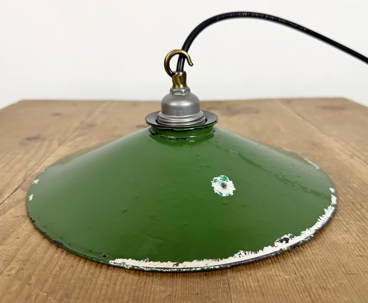 Industrial Green Enamel Light, 1950s 11