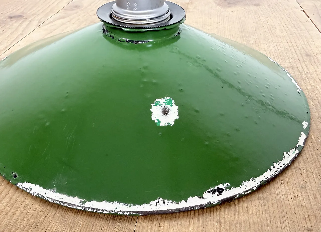 Industrial Green Enamel Light, 1950s 12