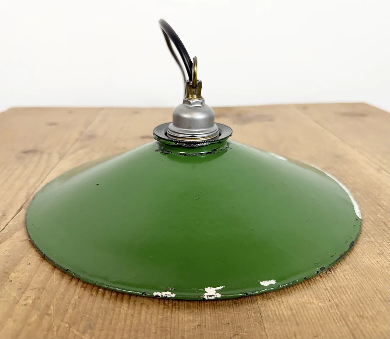 Industrial Green Enamel Light, 1950s 13