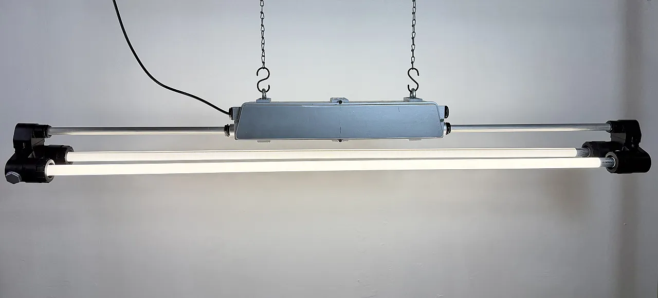 Industrial Silver Tube Light from Elektrosvit, 1970s 10