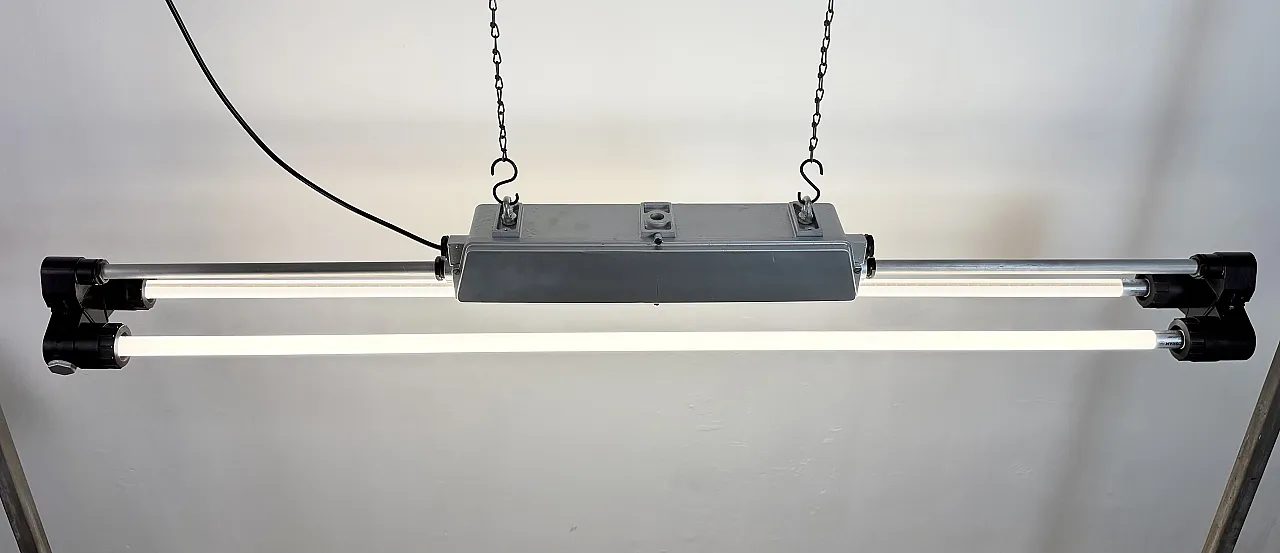 Industrial Silver Tube Light from Elektrosvit, 1970s 11