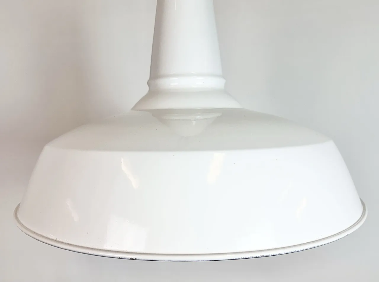 Industrial White Enamel Factory Pendant Lamp from Benjamin USA, 1960s 5