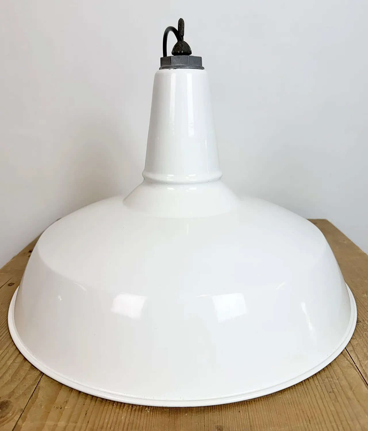 Industrial White Enamel Factory Pendant Lamp from Benjamin USA, 1960s 12