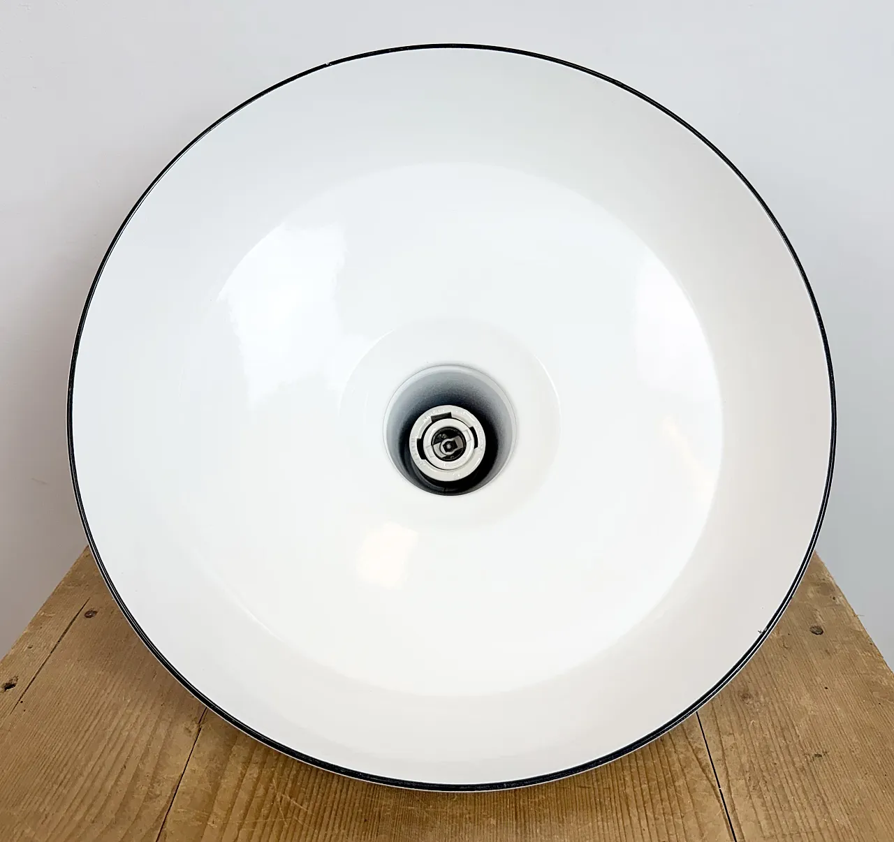 Industrial White Enamel Factory Pendant Lamp from Benjamin USA, 1960s 18