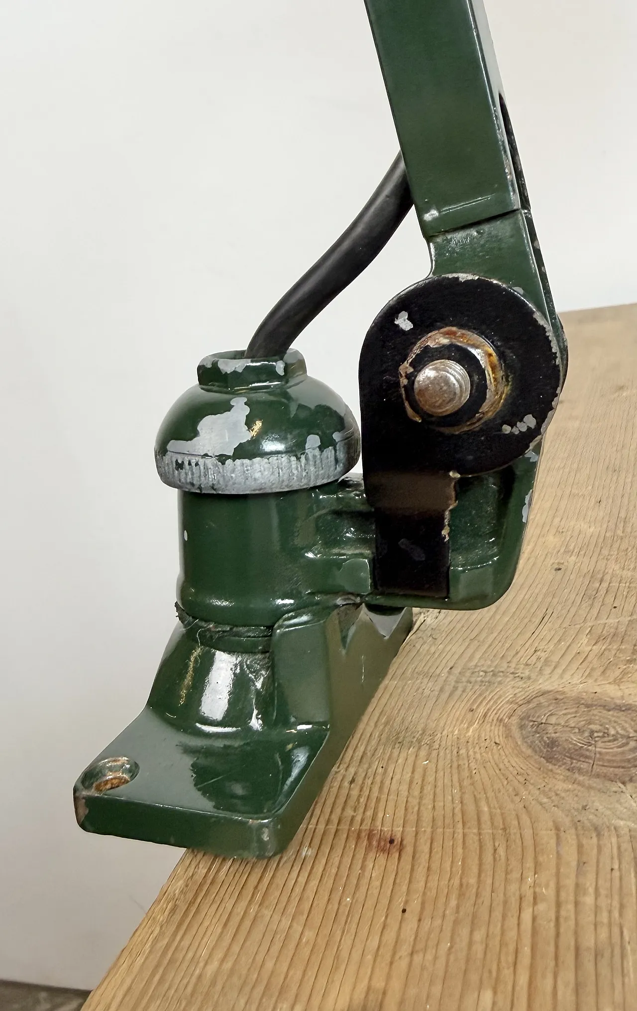 Industrial Green Enamel Adjustable Table Lamp, 1960s 13