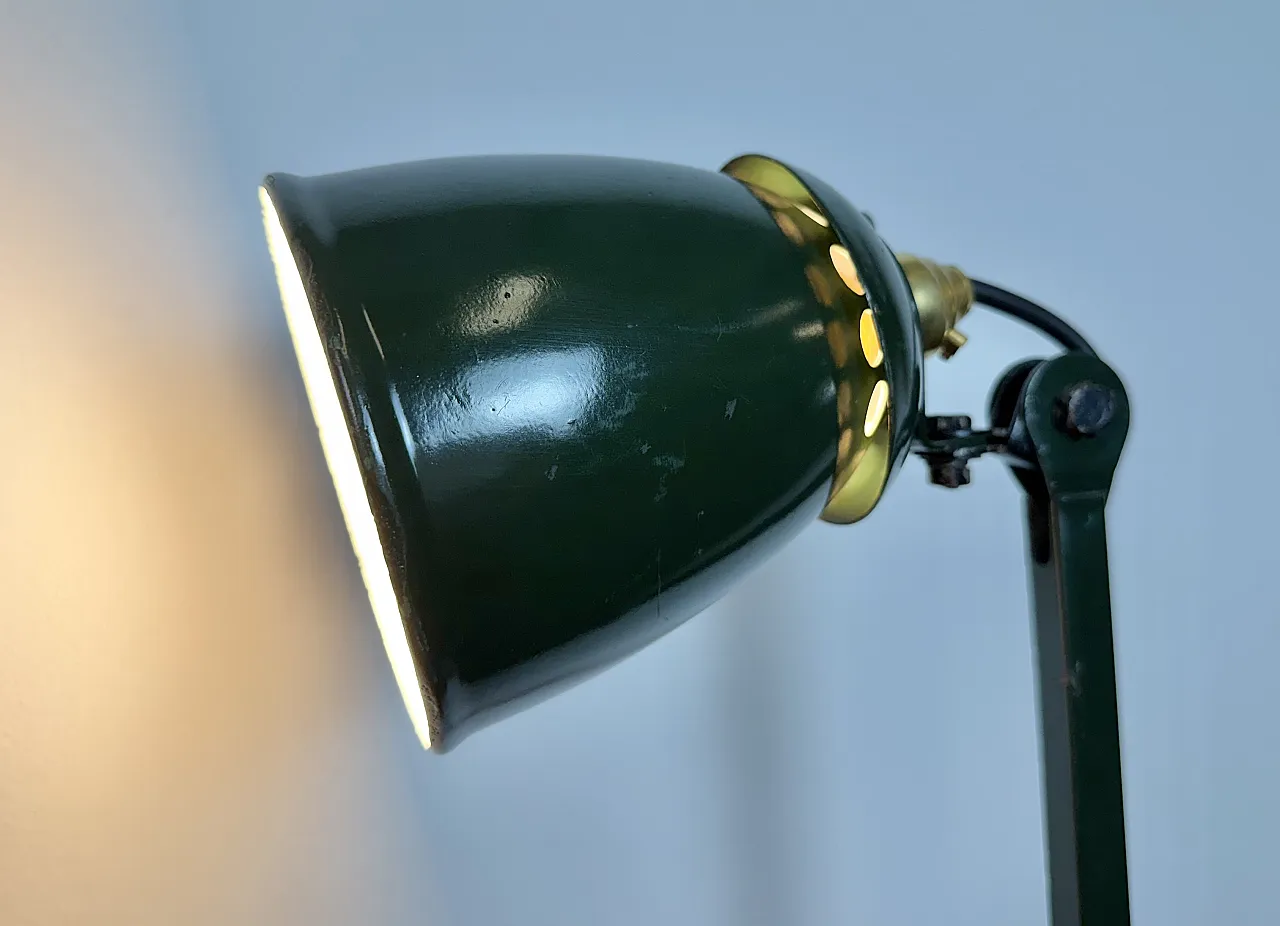 Industrial Green Enamel Adjustable Table Lamp, 1960s 16