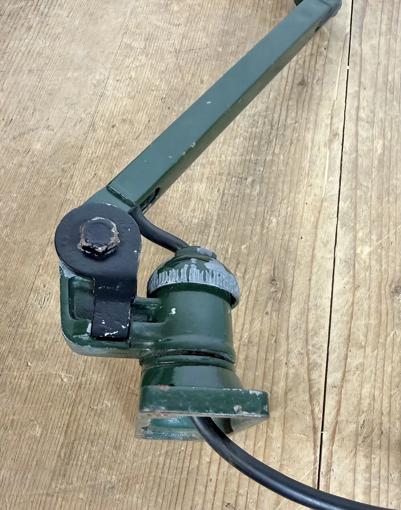 Industrial Green Enamel Adjustable Table Lamp, 1960s 22