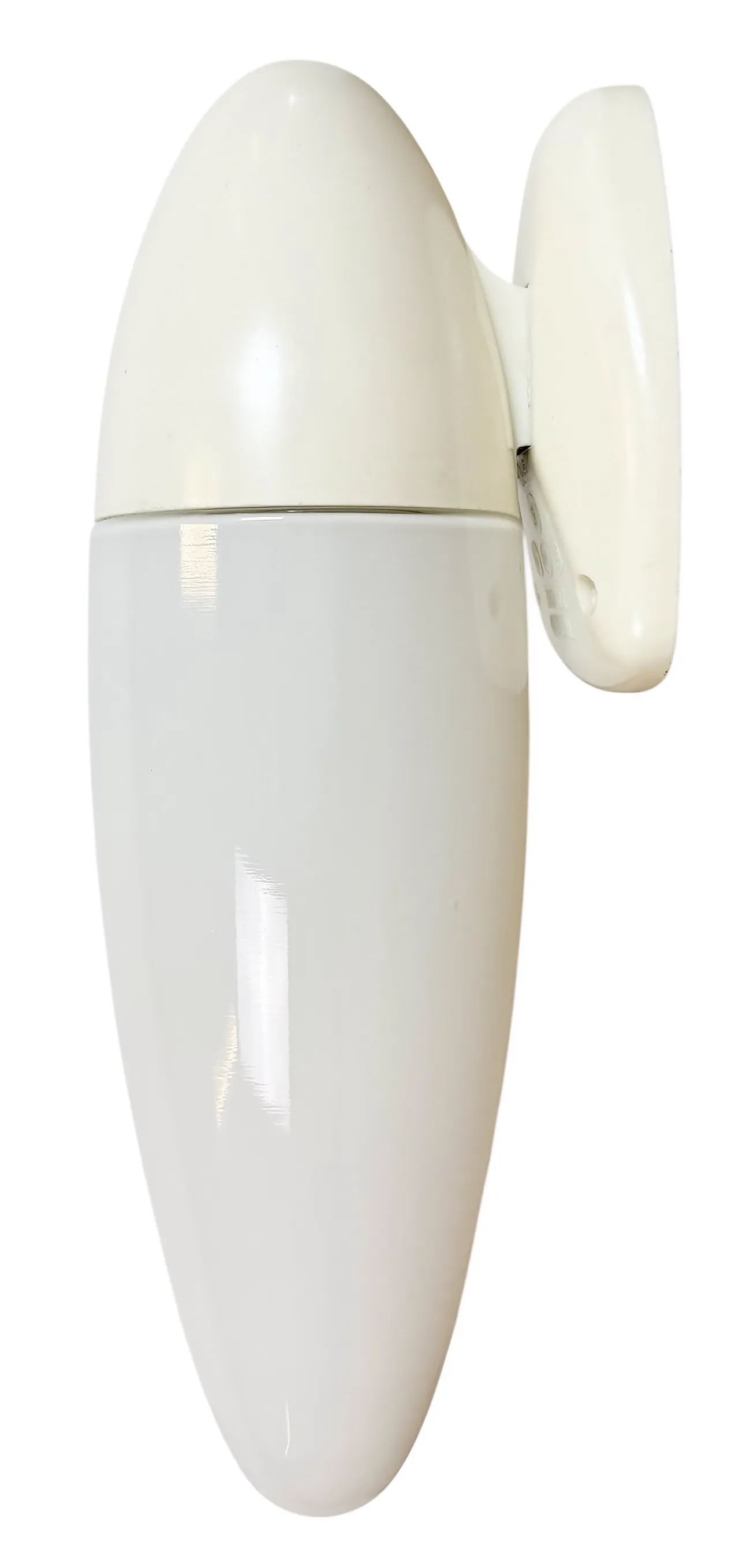 Industrial White Bakelite Wall Light with Milk Glass, 1950s 1