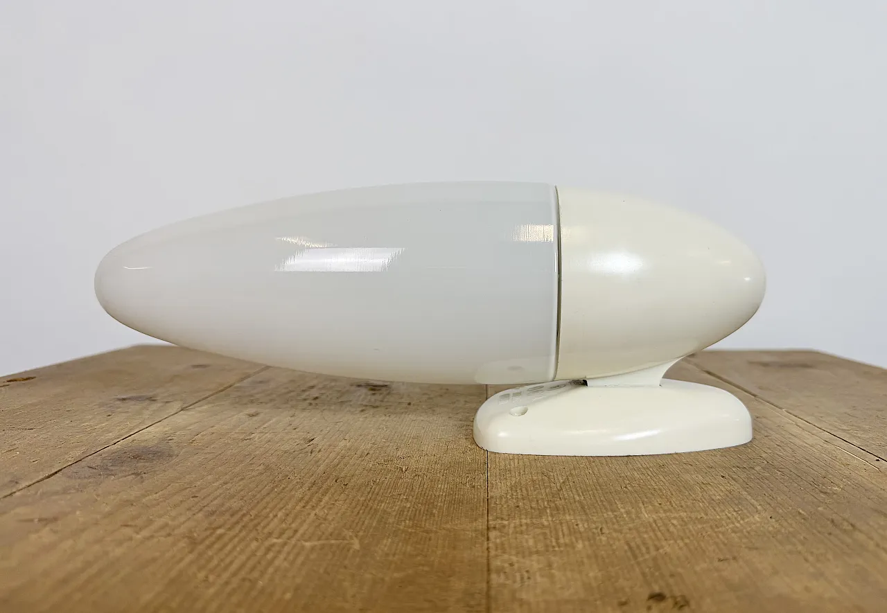Industrial White Bakelite Wall Light with Milk Glass, 1950s 3