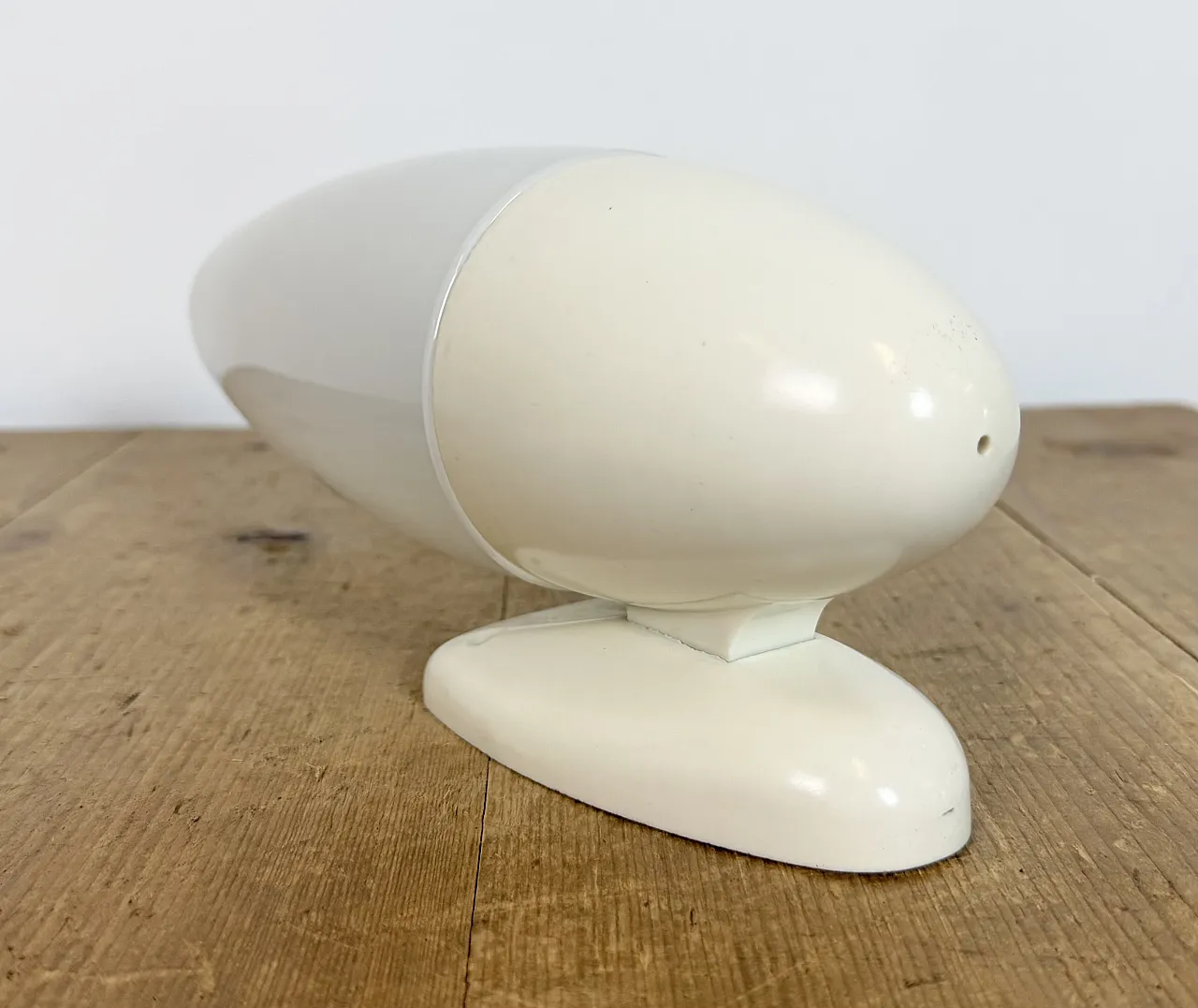 Industrial White Bakelite Wall Light with Milk Glass, 1950s 5