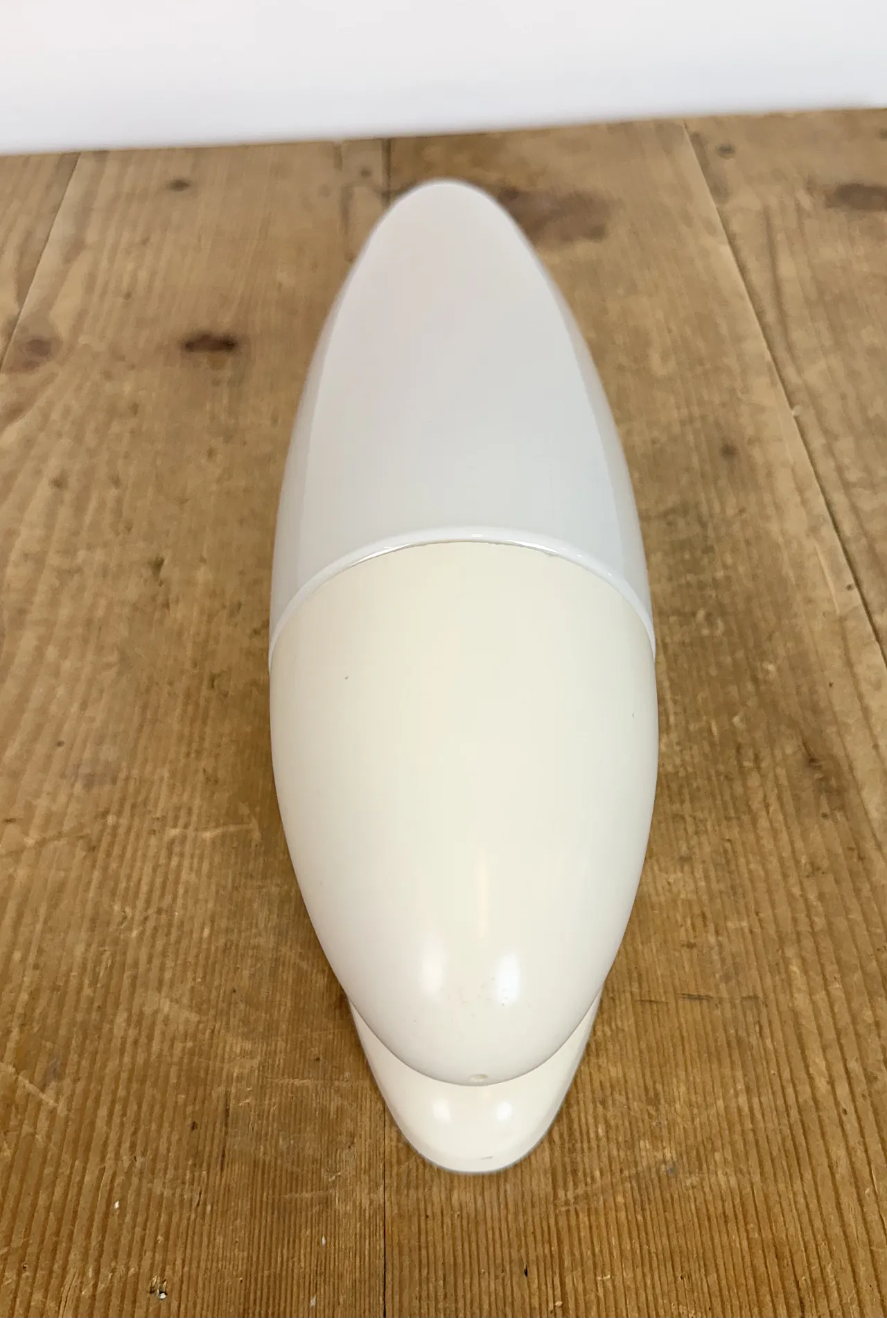 Industrial White Bakelite Wall Light with Milk Glass, 1950s 6
