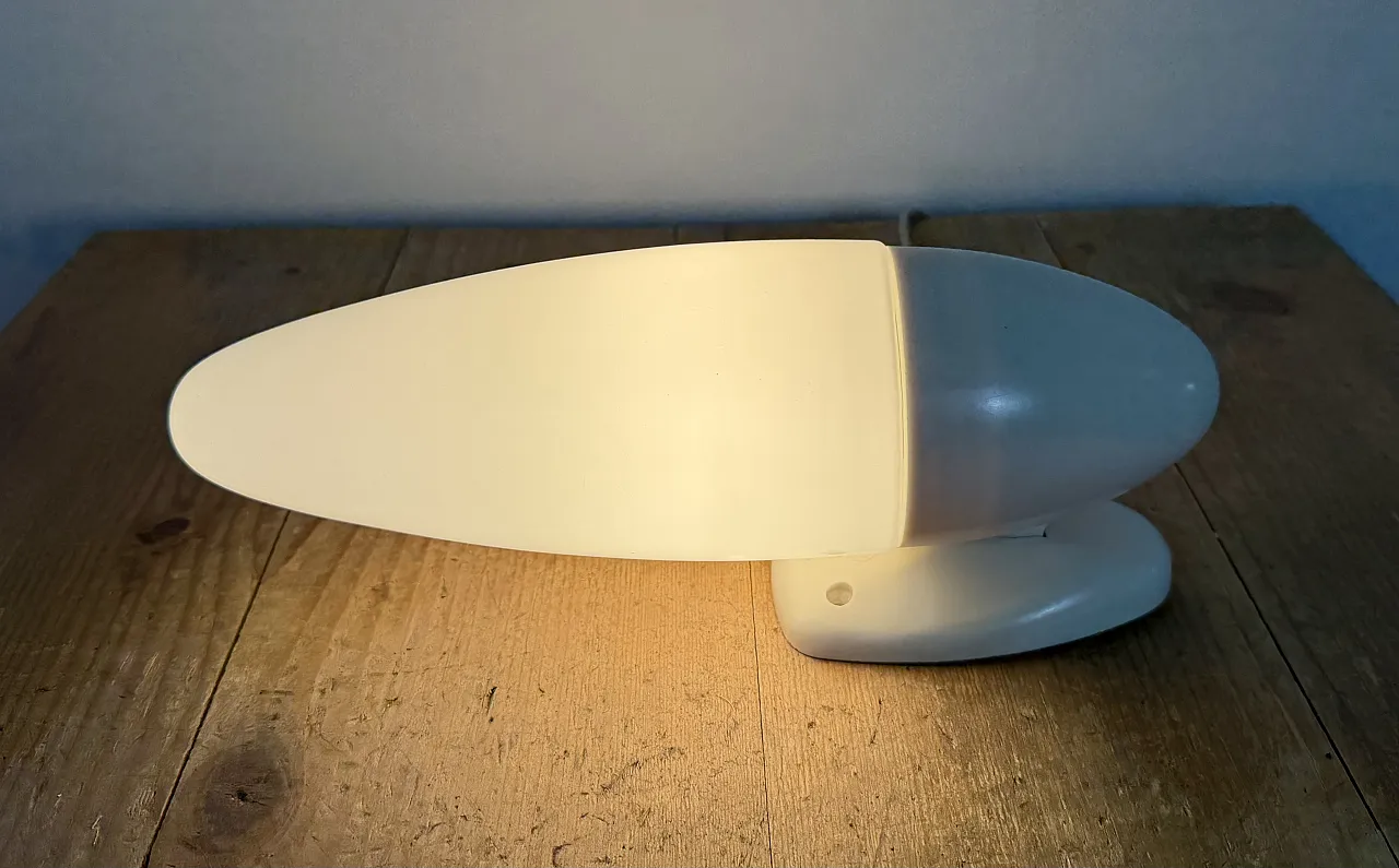 Industrial White Bakelite Wall Light with Milk Glass, 1950s 13