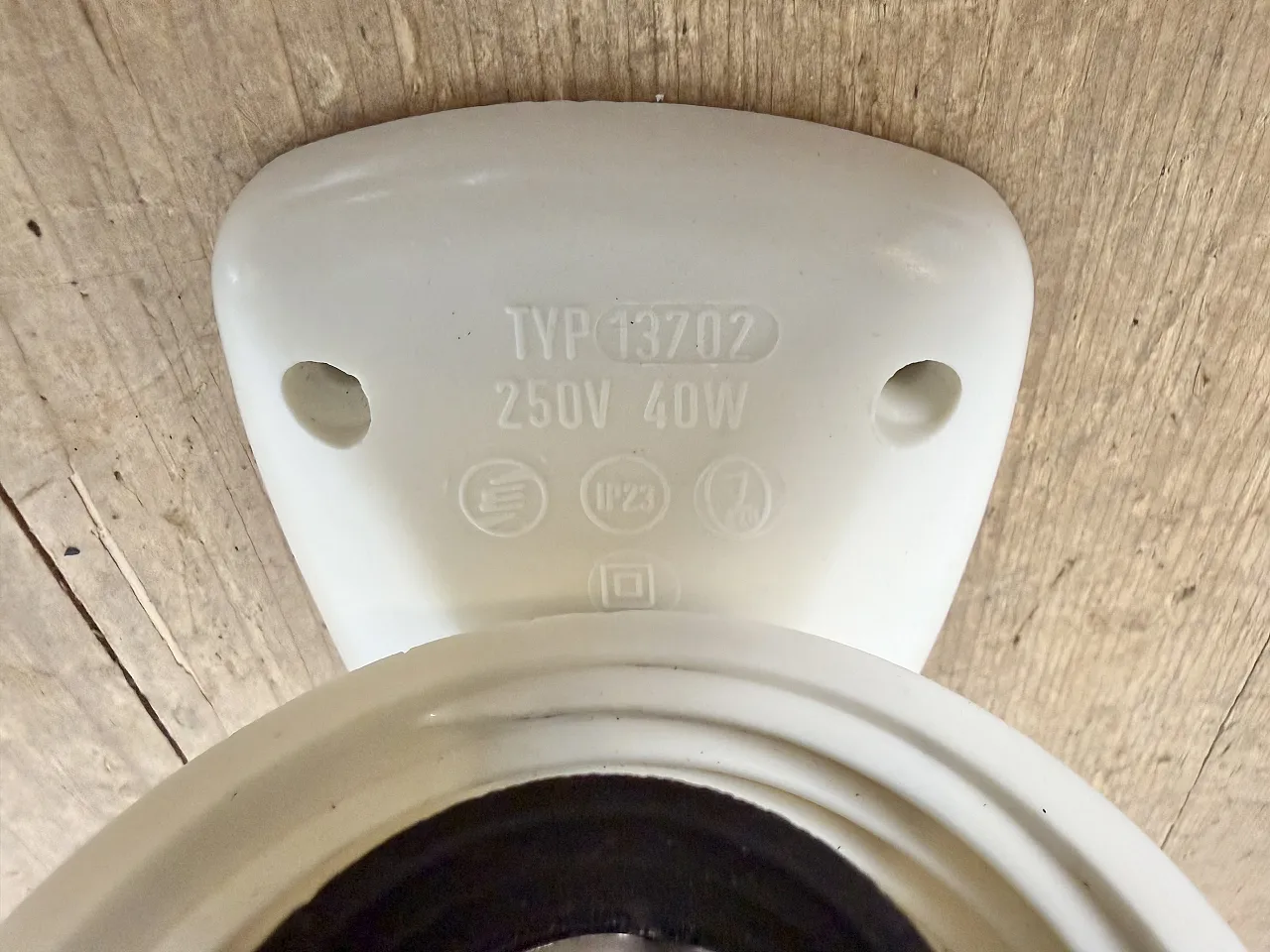 Industrial White Bakelite Wall Light with Milk Glass, 1950s 17