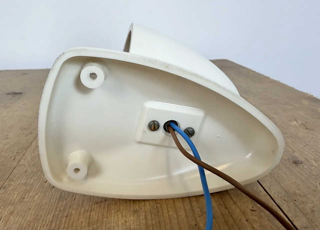 Industrial White Bakelite Wall Light with Milk Glass, 1950s 18