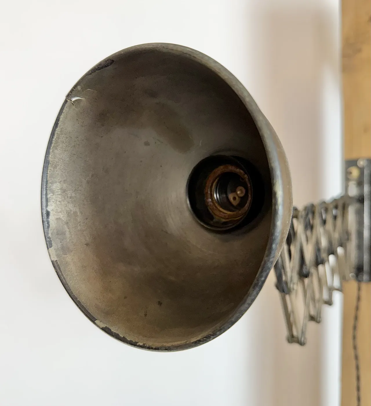 Industrial Black Scissor Wall Lamp, 1950s 7