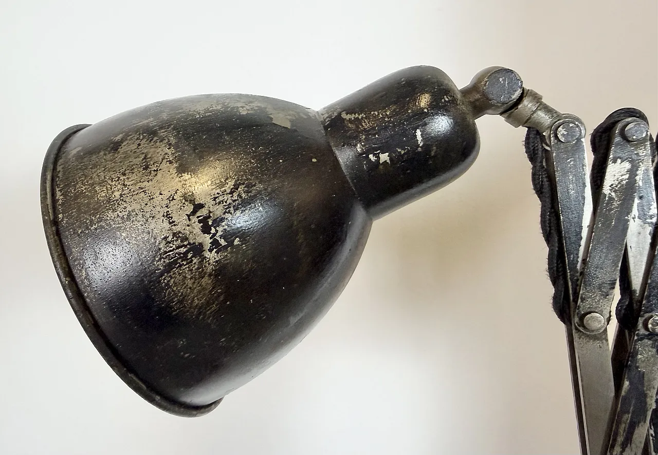 Industrial Black Scissor Wall Lamp, 1950s 11