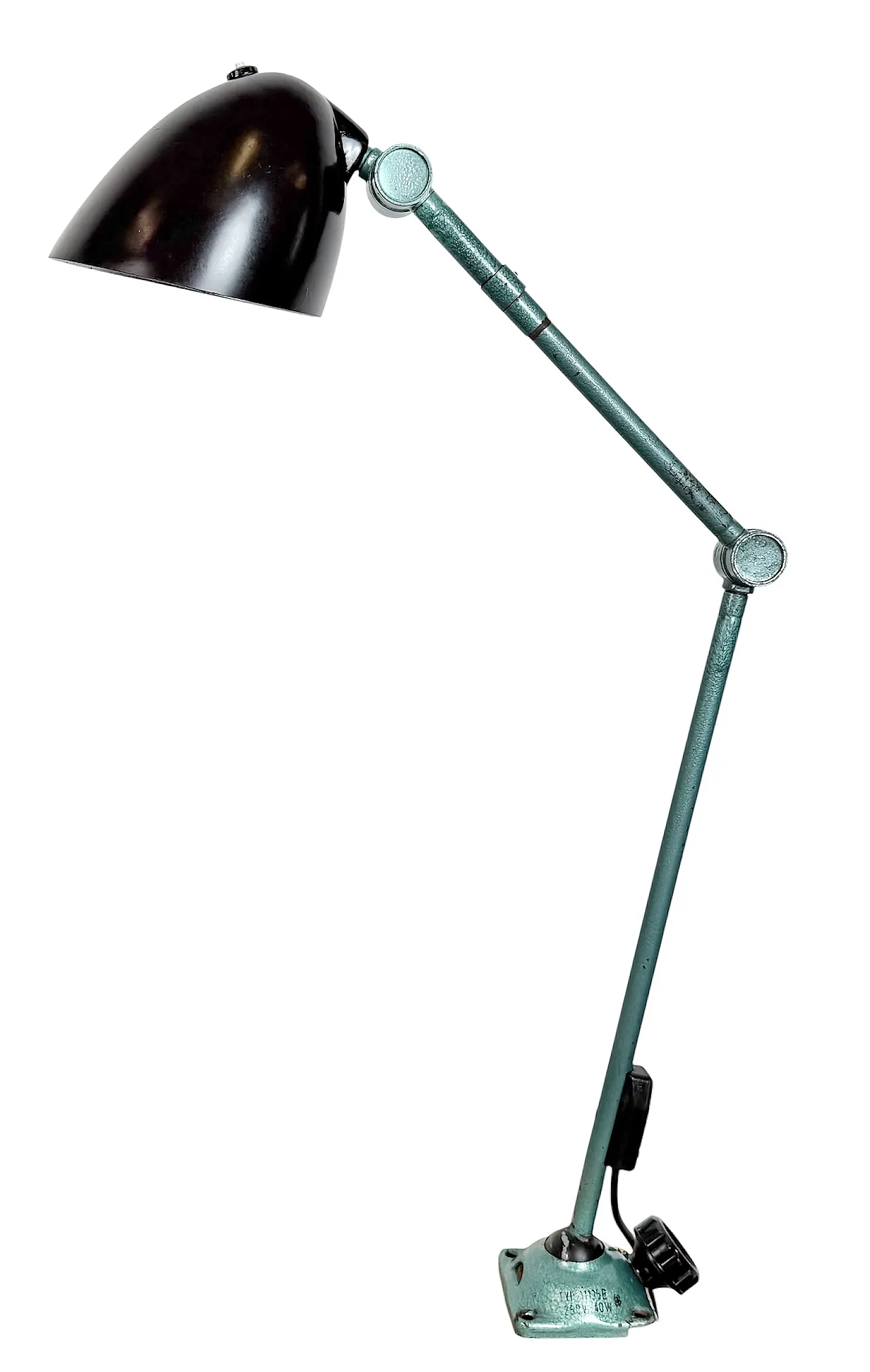 Large Green Industrial Workshop Table Lamp, 1960s 1