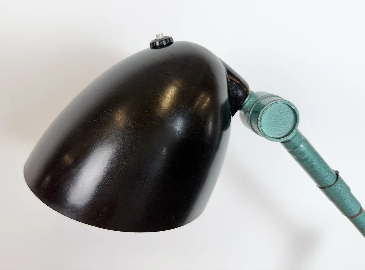 Large Green Industrial Workshop Table Lamp, 1960s 4