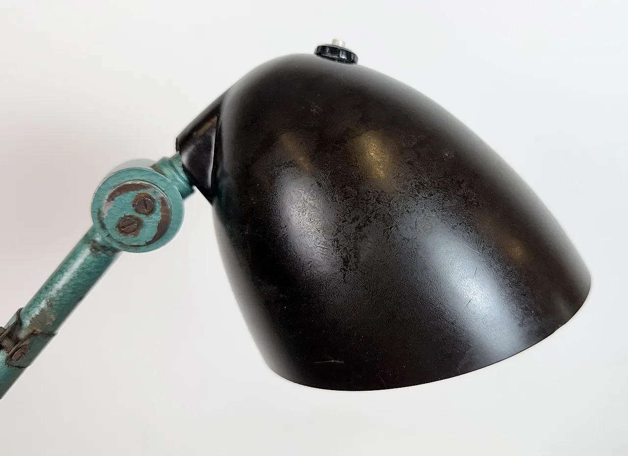 Large Green Industrial Workshop Table Lamp, 1960s 12
