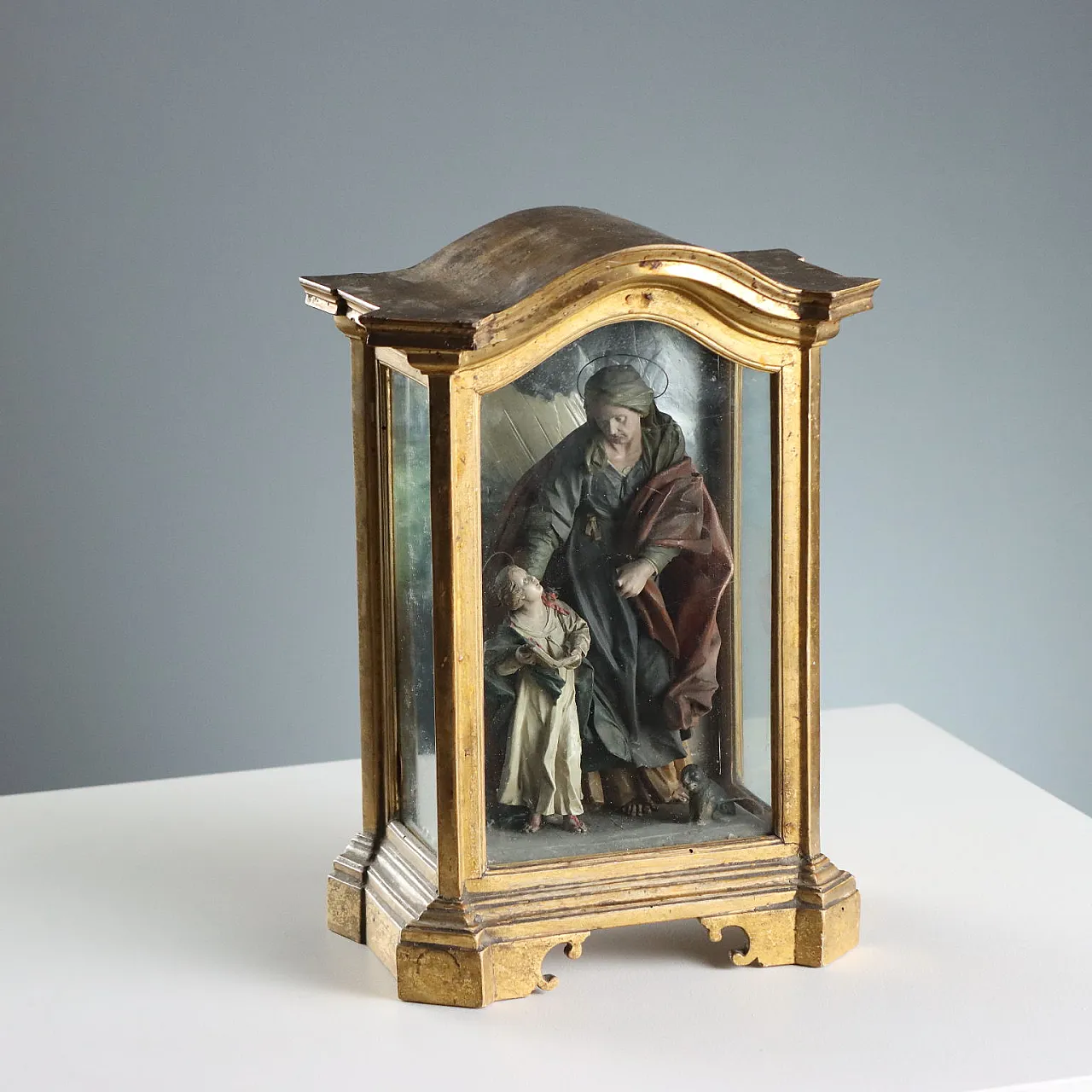 Case with wax sculpture of Saint Anne and the Virgin Mary,19th century 1