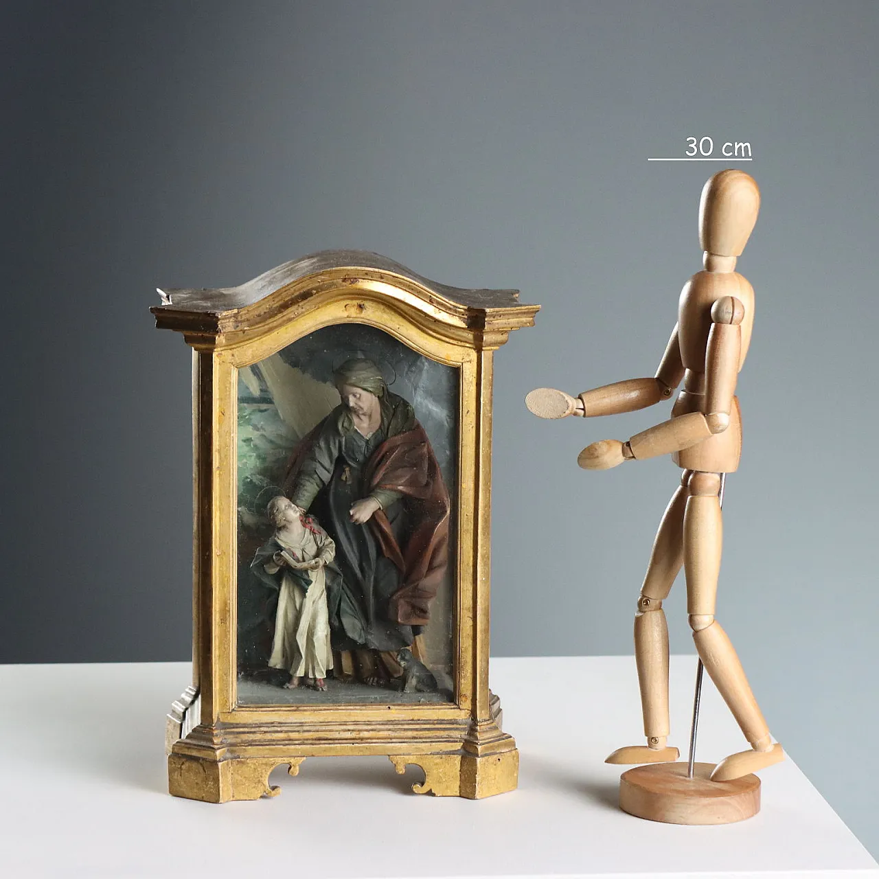 Case with wax sculpture of Saint Anne and the Virgin Mary,19th century 2