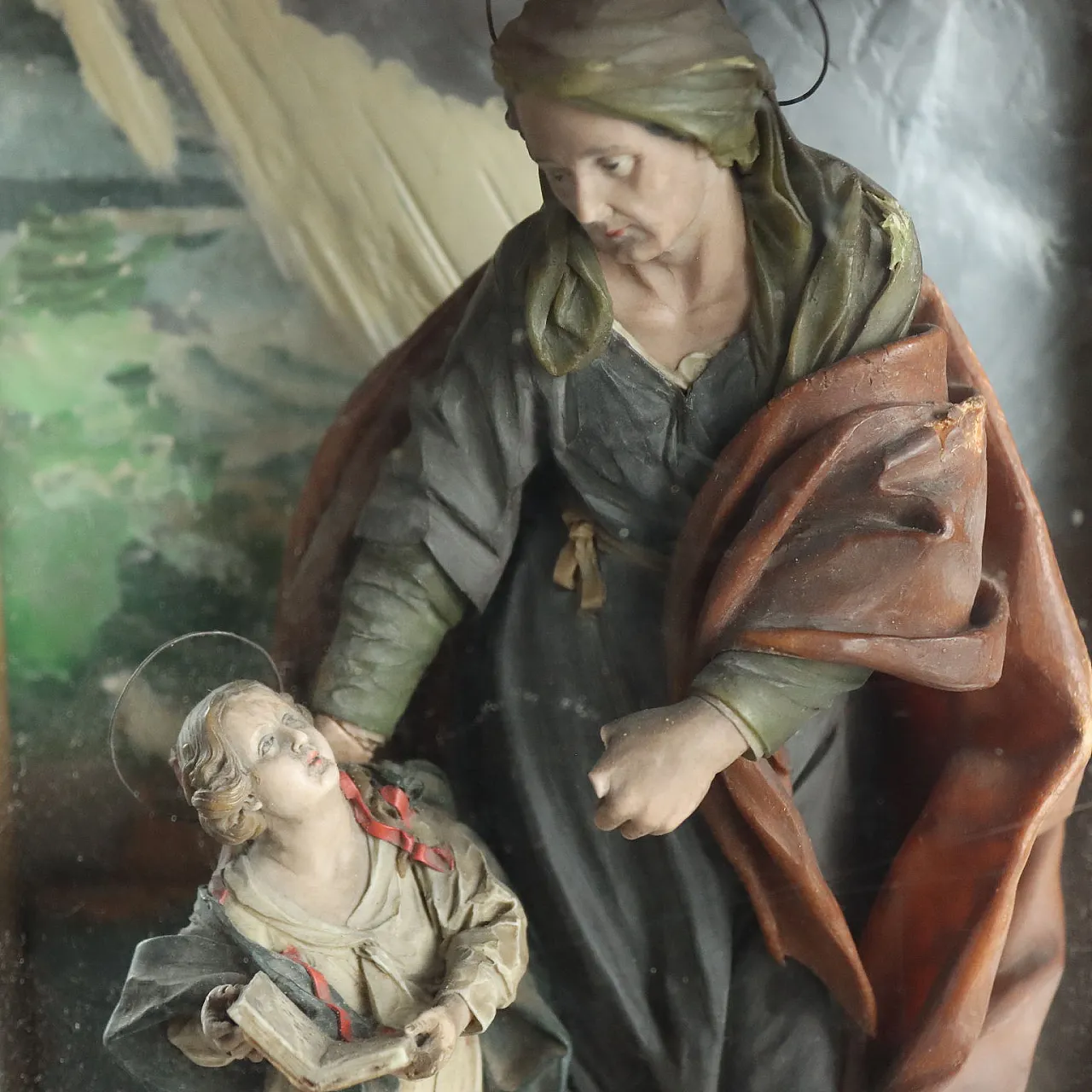 Case with wax sculpture of Saint Anne and the Virgin Mary,19th century 3