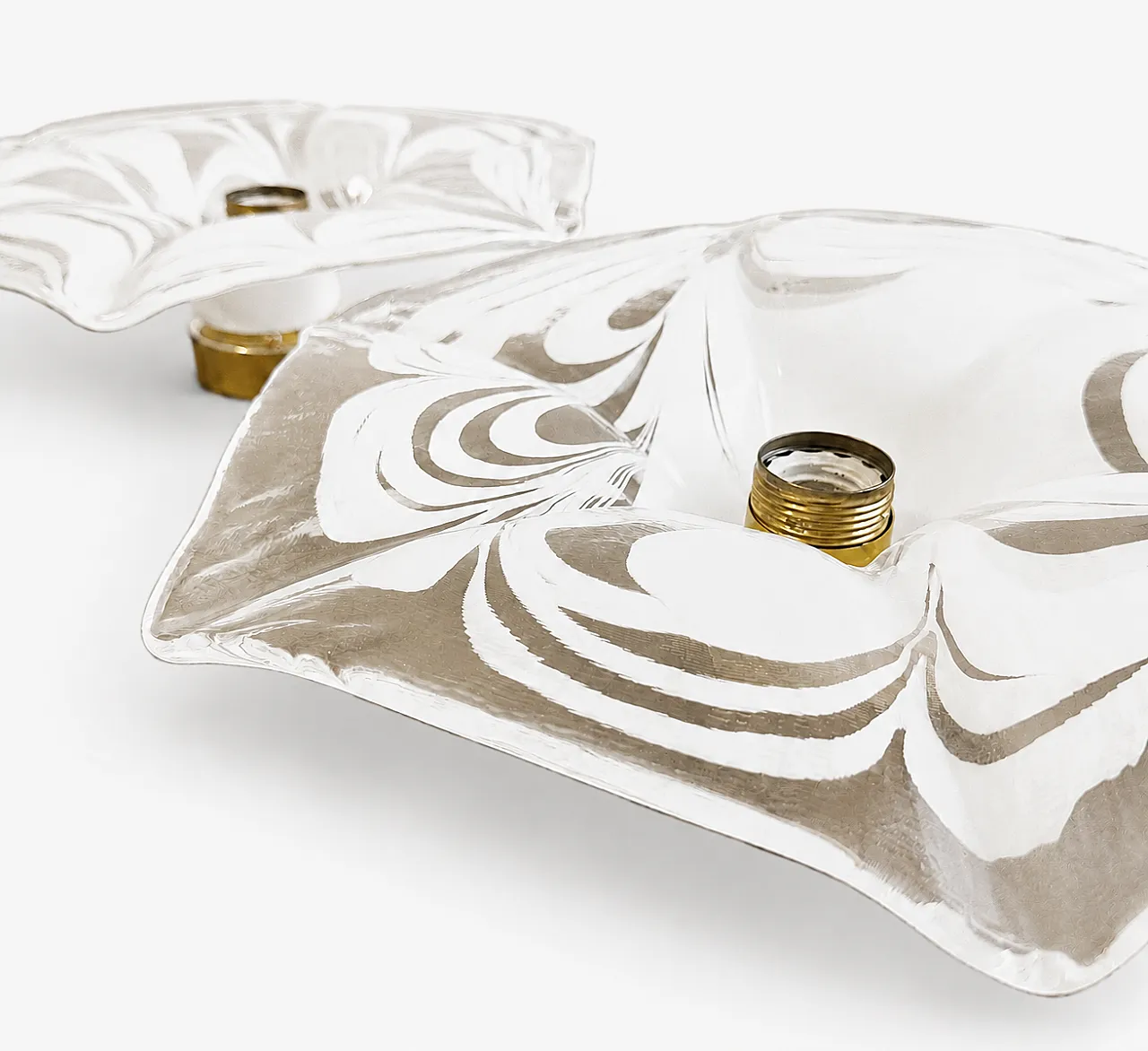 Pair of La Murrina ceiling/wall lamps in Murano artistic glass 2