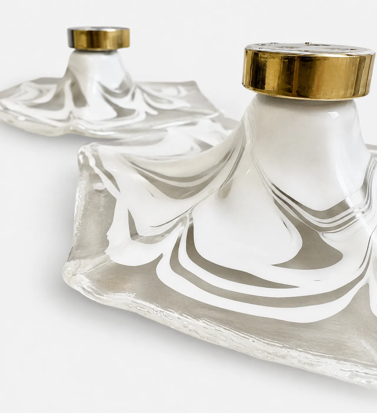 Pair of La Murrina ceiling/wall lamps in Murano artistic glass 3