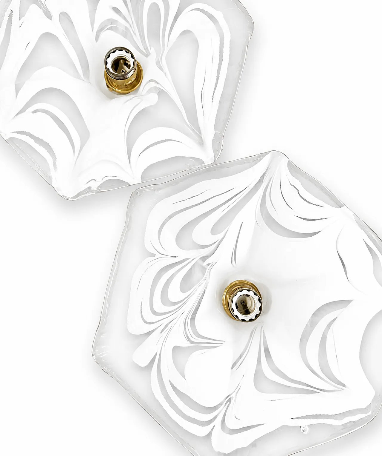 Pair of La Murrina ceiling/wall lamps in Murano artistic glass 5