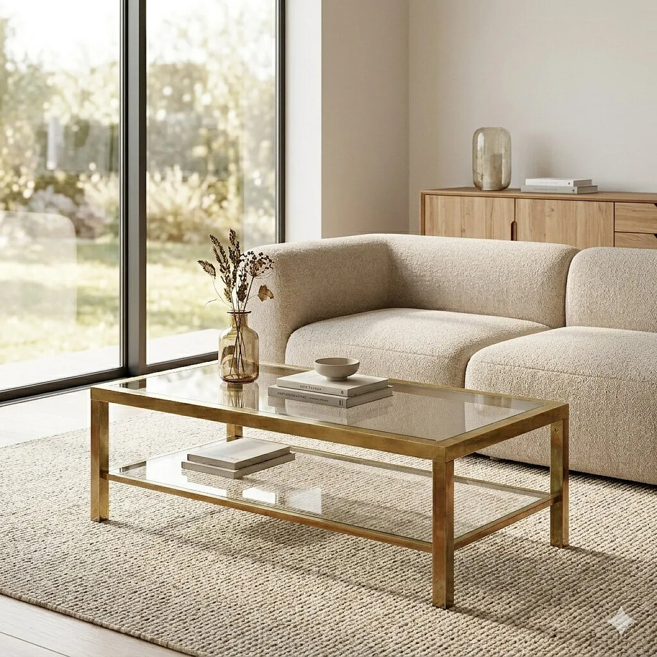 Center table in metal and glass, late 20th century 2