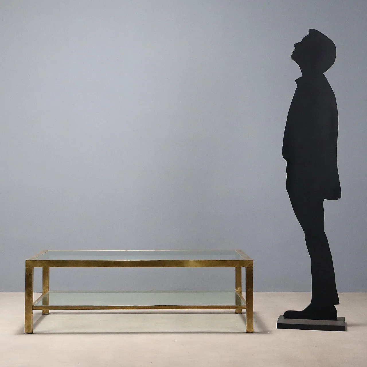 Center table in metal and glass, late 20th century 3