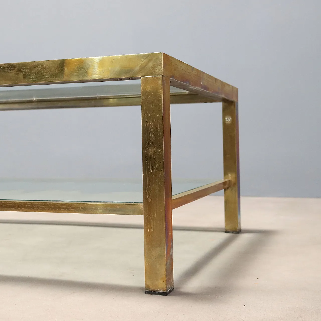 Center table in metal and glass, late 20th century 8